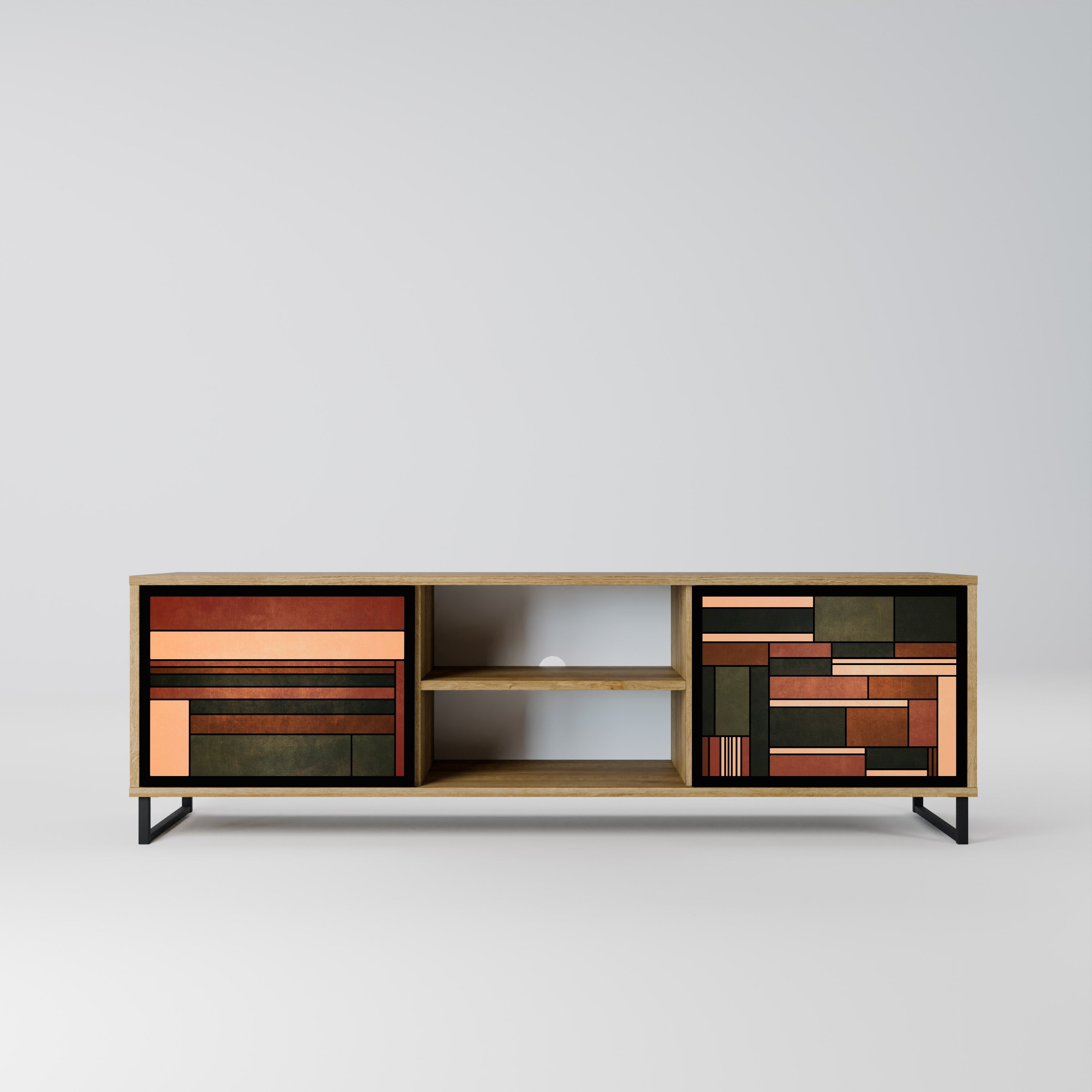 FIGURES OF NATURE 2-Door TV Stand in Oak Effect