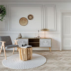 THAI GRAY 2-Door TV Stand in Oak Effect