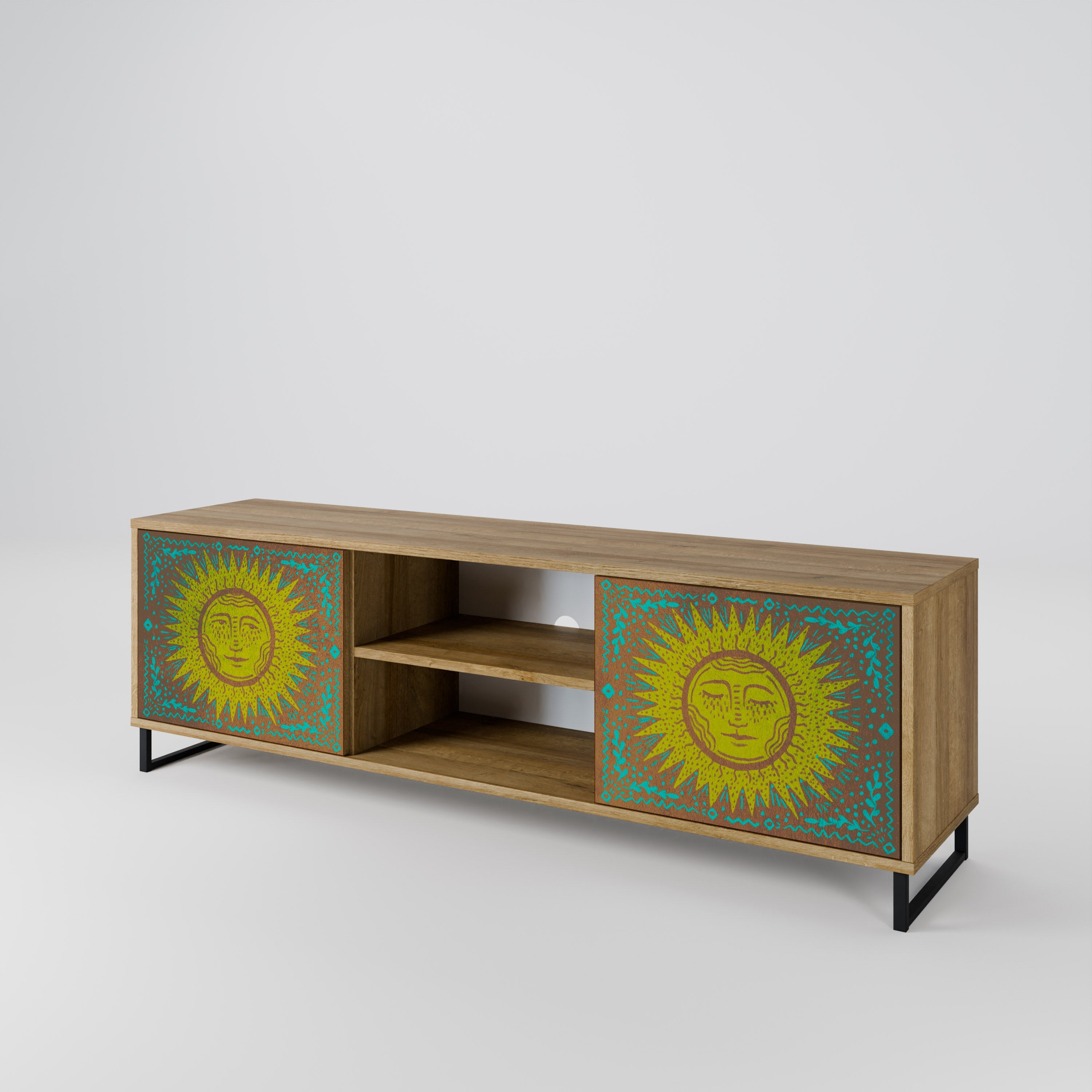 SUNSHINE EULOGY 2-Door TV Stand in Oak Effect