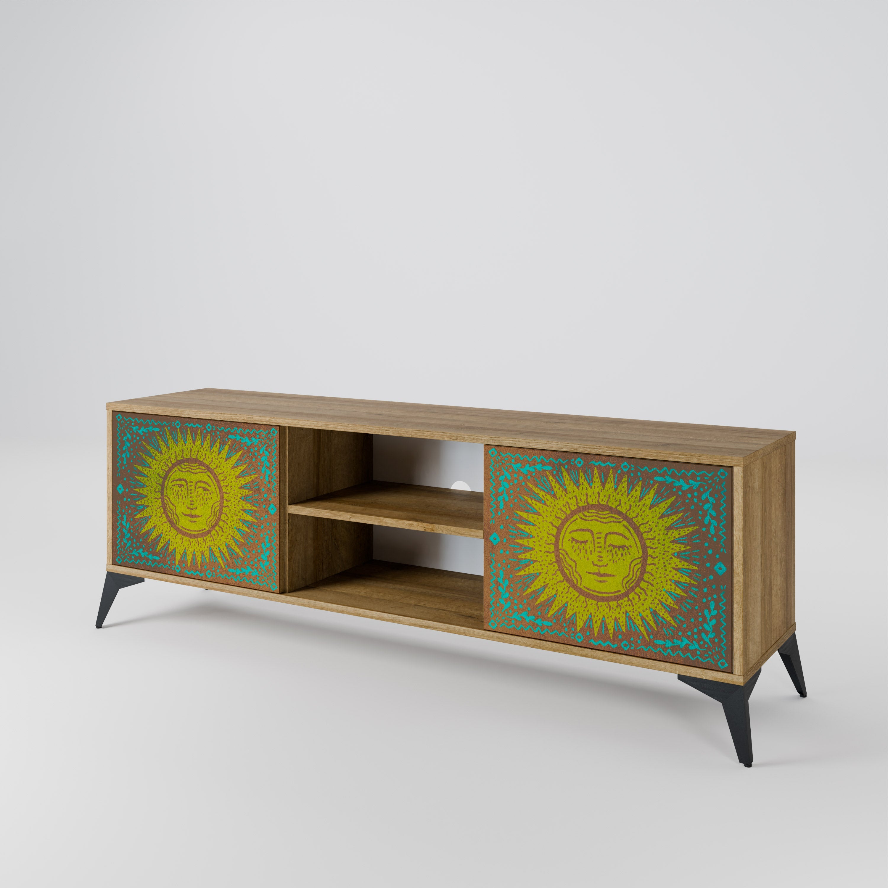 SUNSHINE EULOGY 2-Door TV Stand in Oak Effect