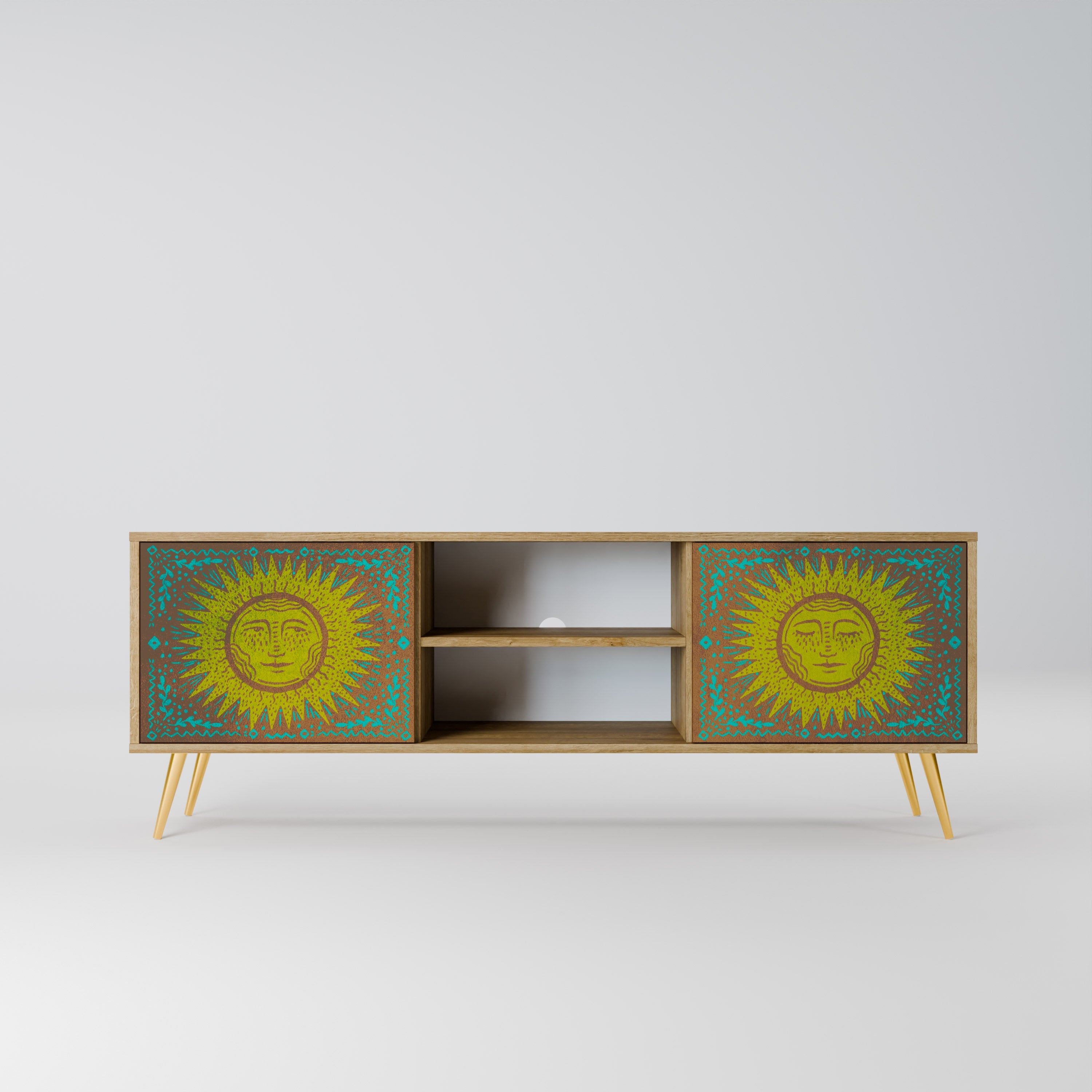 SUNSHINE EULOGY 2-Door TV Stand in Oak Effect
