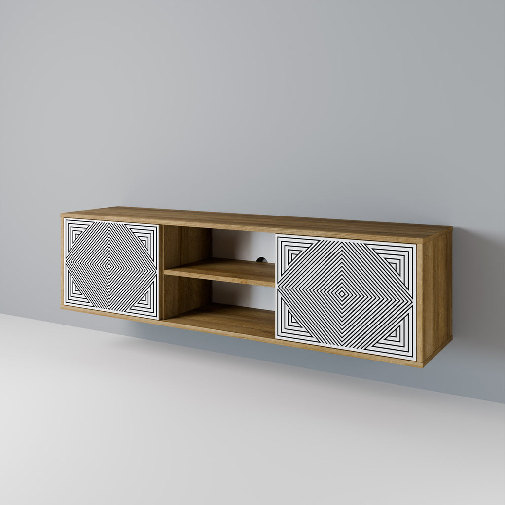 POLYGON ILLUSION 2-Door TV Stand in Oak Effect