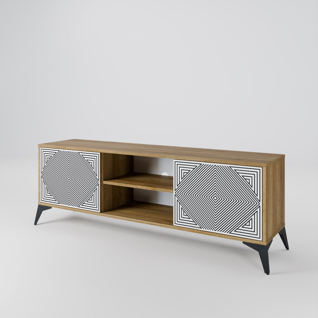 POLYGON ILLUSION 2-Door TV Stand in Oak Effect