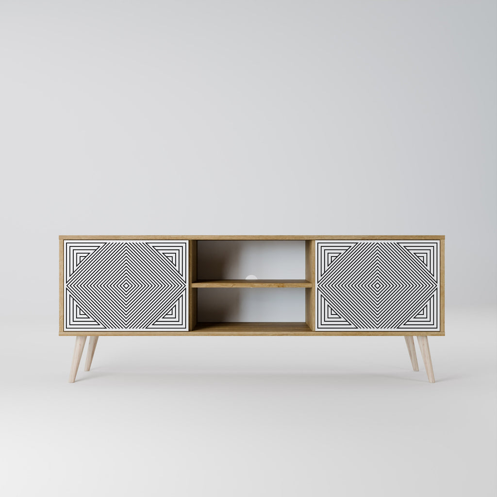POLYGON ILLUSION 2-Door TV Stand in Oak Effect