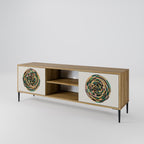 GREEN CIRCLES 2-Door TV Stand in Oak Effect