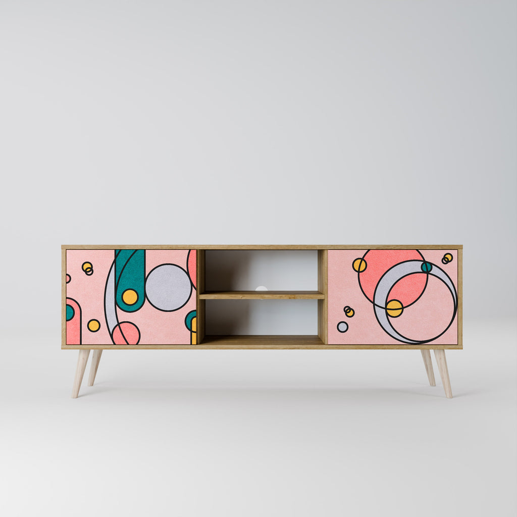 GOSSAMER ECHOES 2-Door TV Stand in Oak Effect