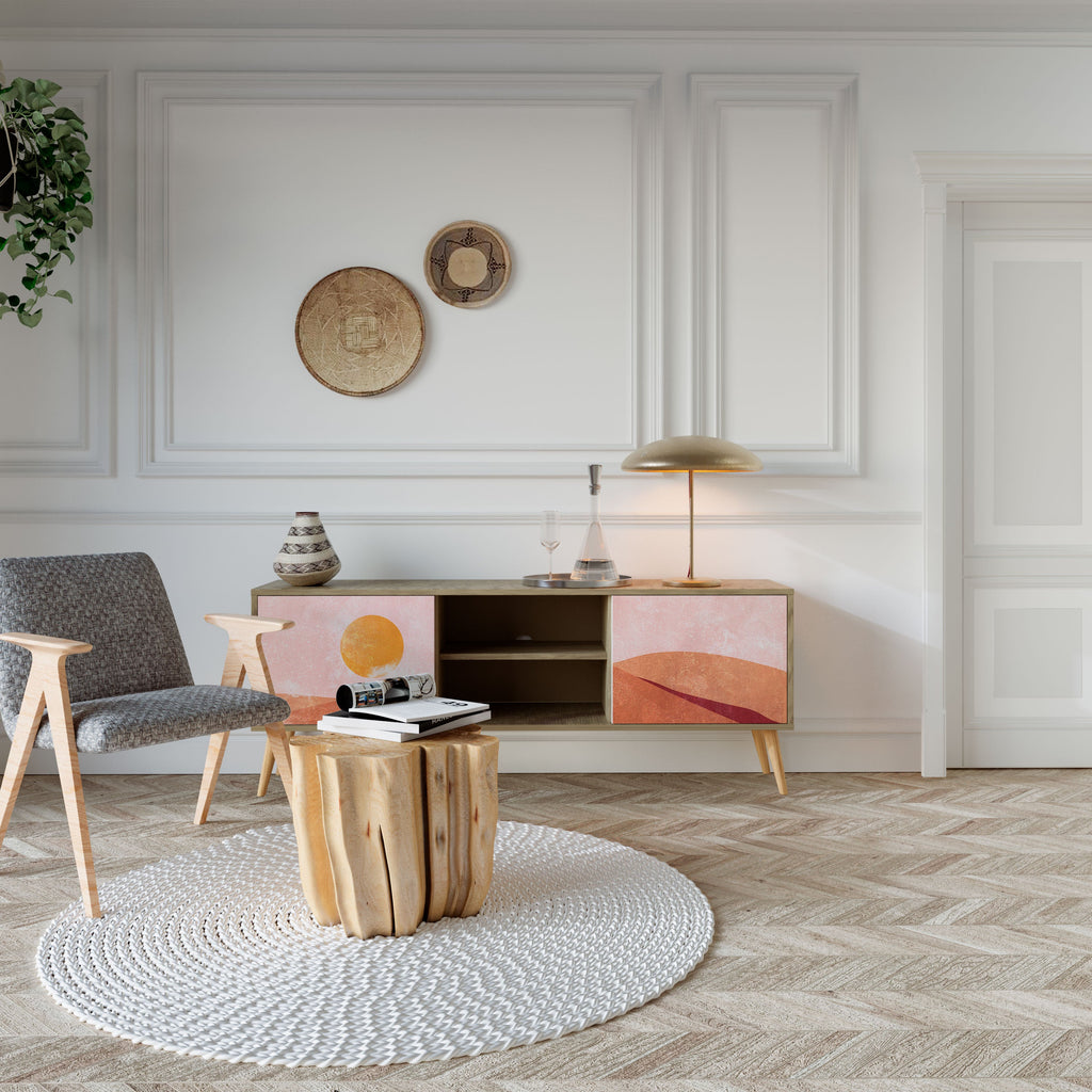 LUMINOUS SUNLIGHT Móvel de TV com 2 Portas em Efeito Carvalho