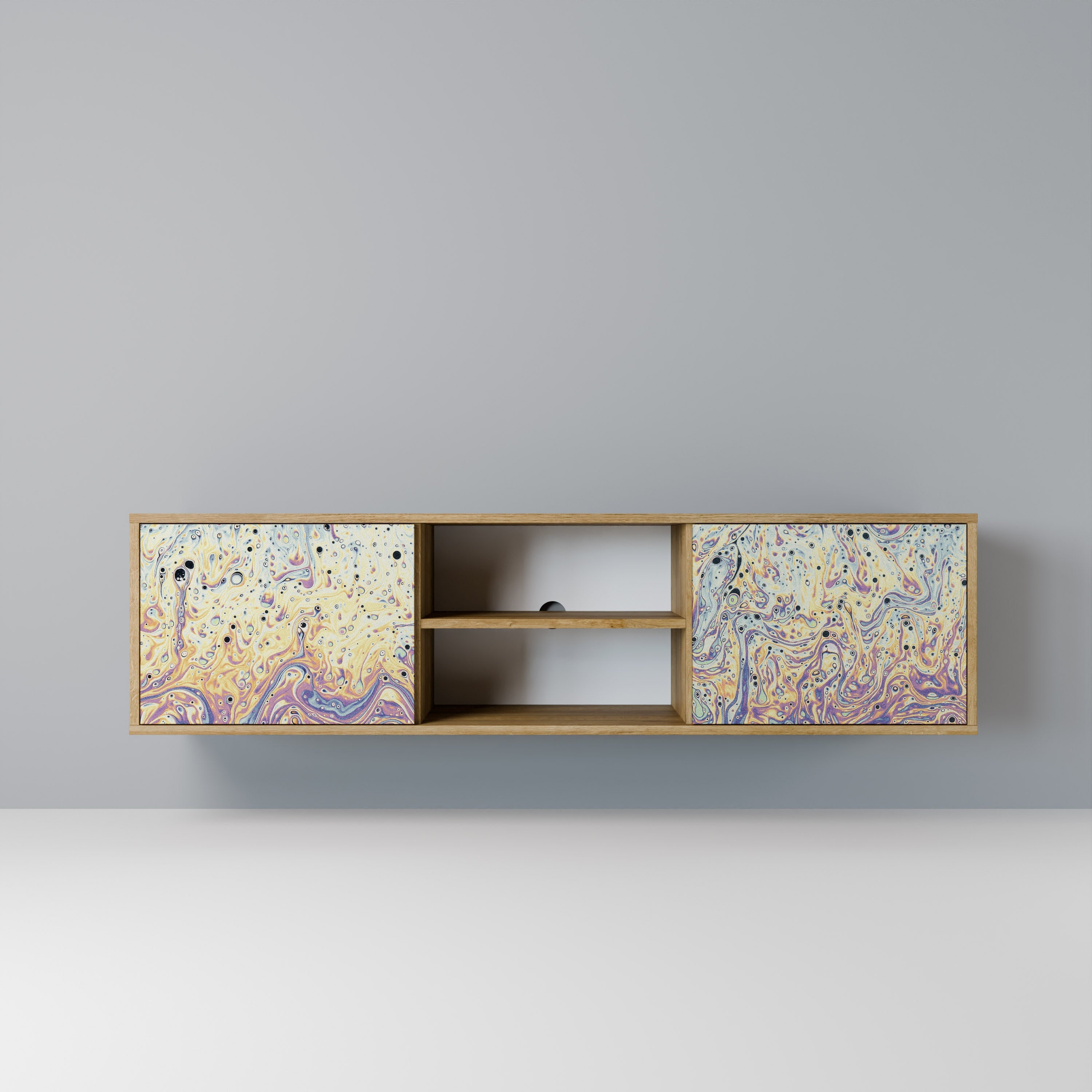 MOSAIC OF COLORS 2-Door TV Stand in Oak Effect