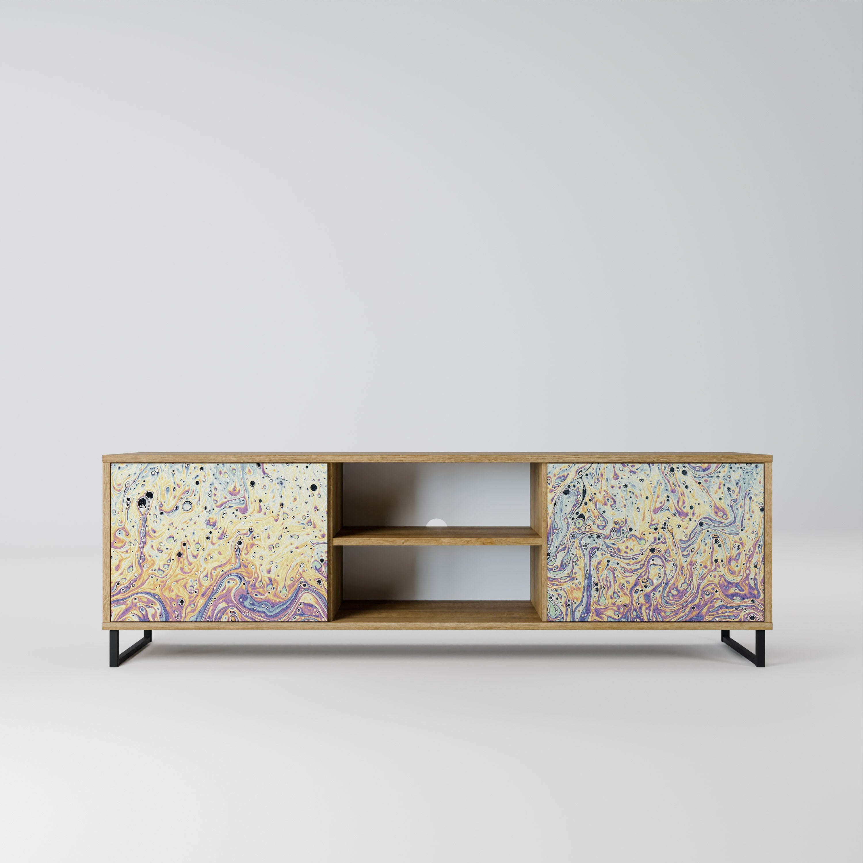 MOSAIC OF COLORS 2-Door TV Stand in Oak Effect
