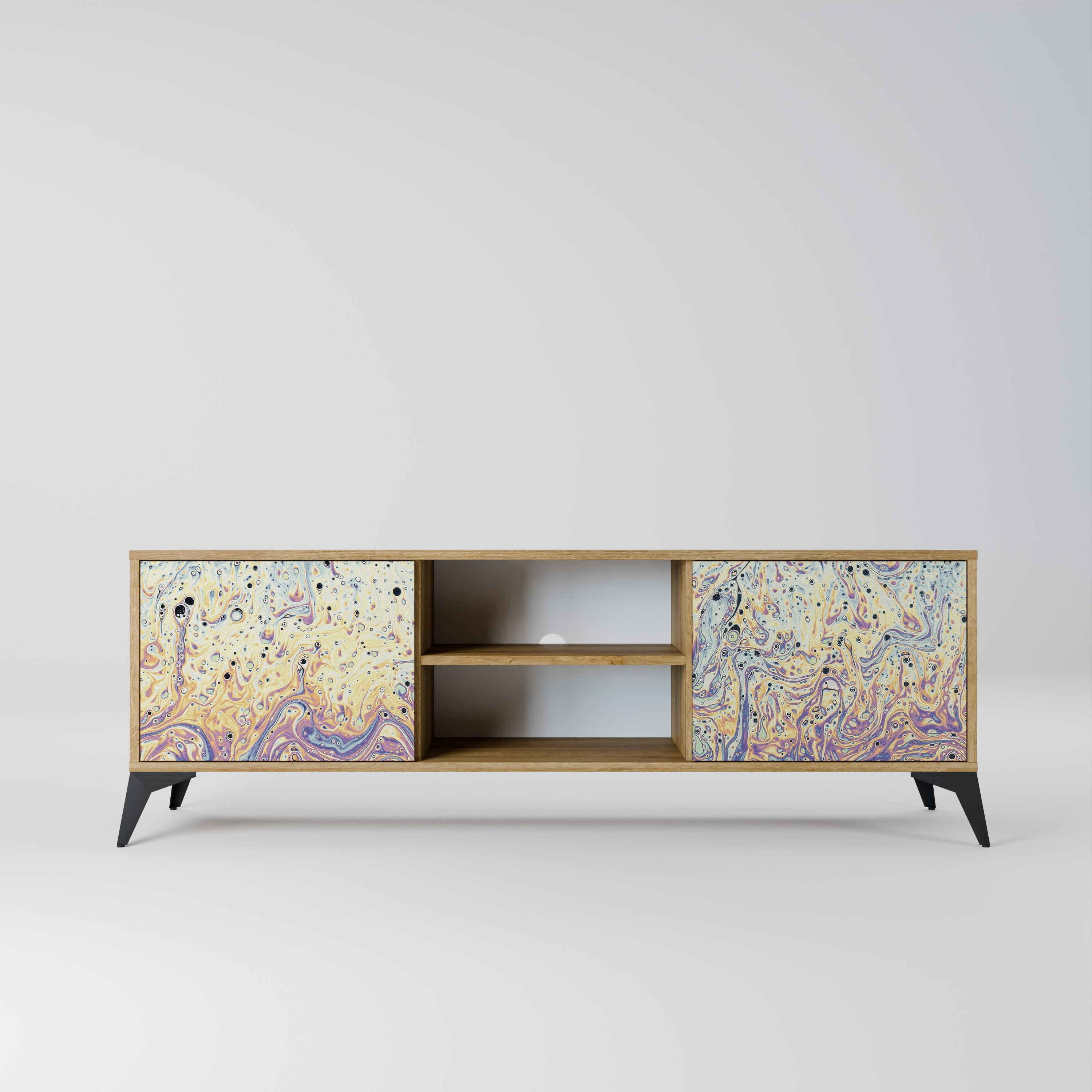 MOSAIC OF COLORS 2-Door TV Stand in Oak Effect
