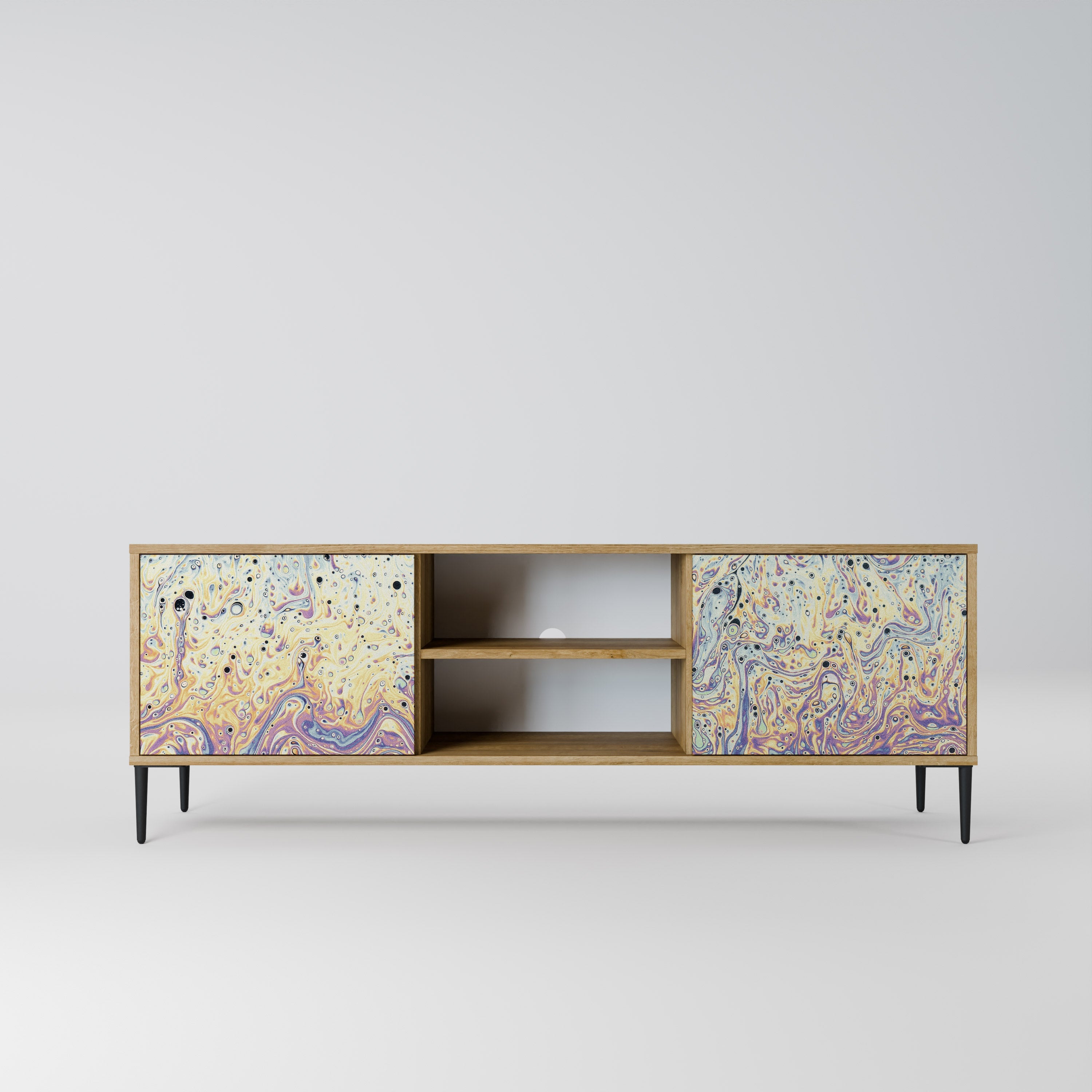 MOSAIC OF COLORS 2-Door TV Stand in Oak Effect