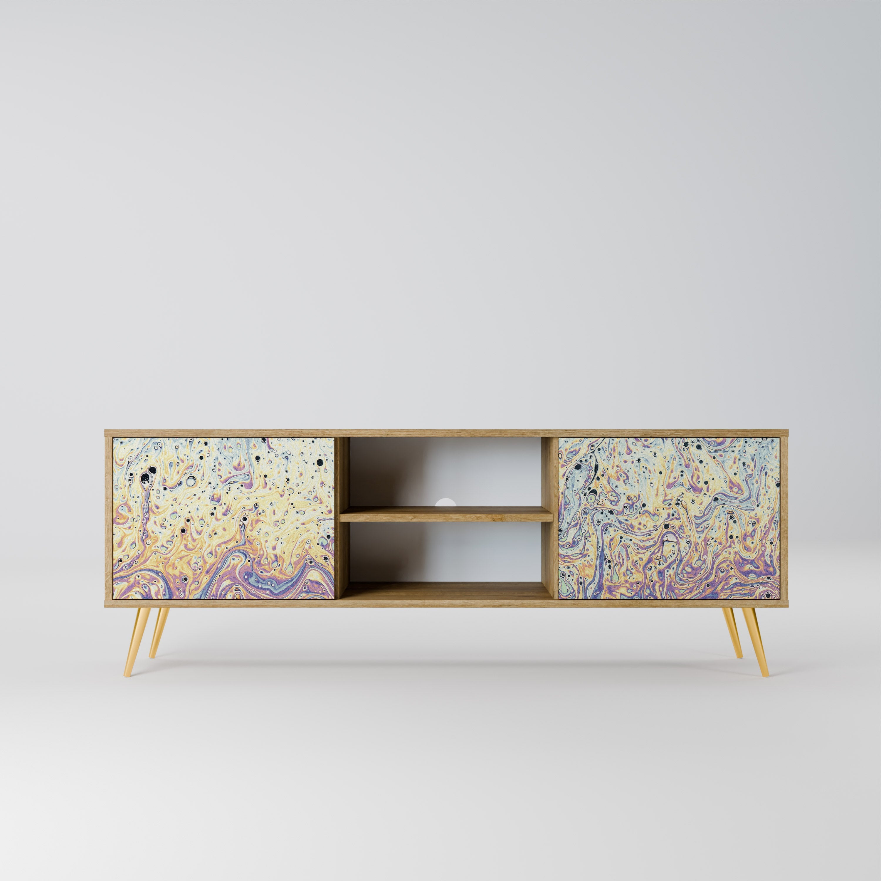 MOSAIC OF COLORS 2-Door TV Stand in Oak Effect