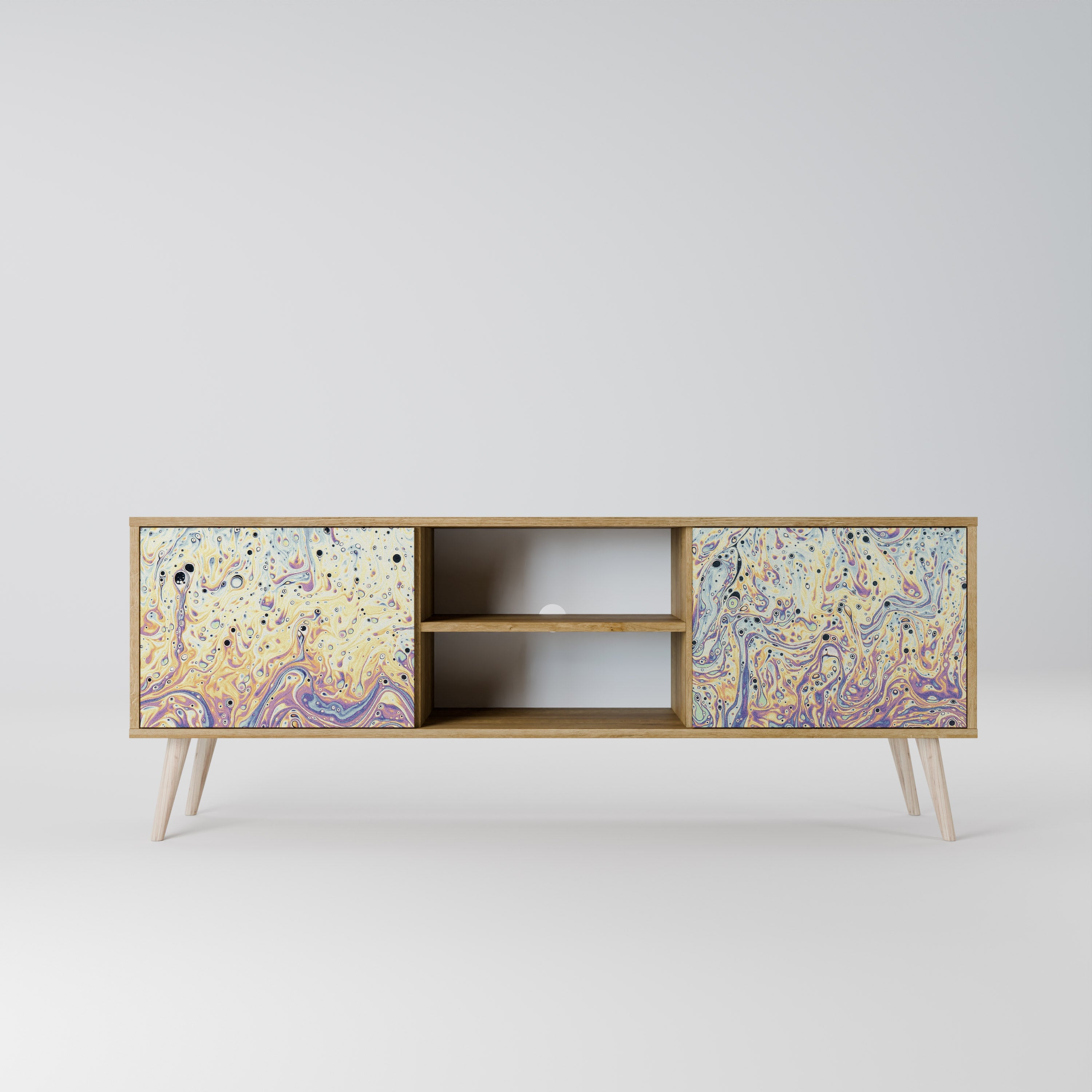 MOSAIC OF COLORS 2-Door TV Stand in Oak Effect