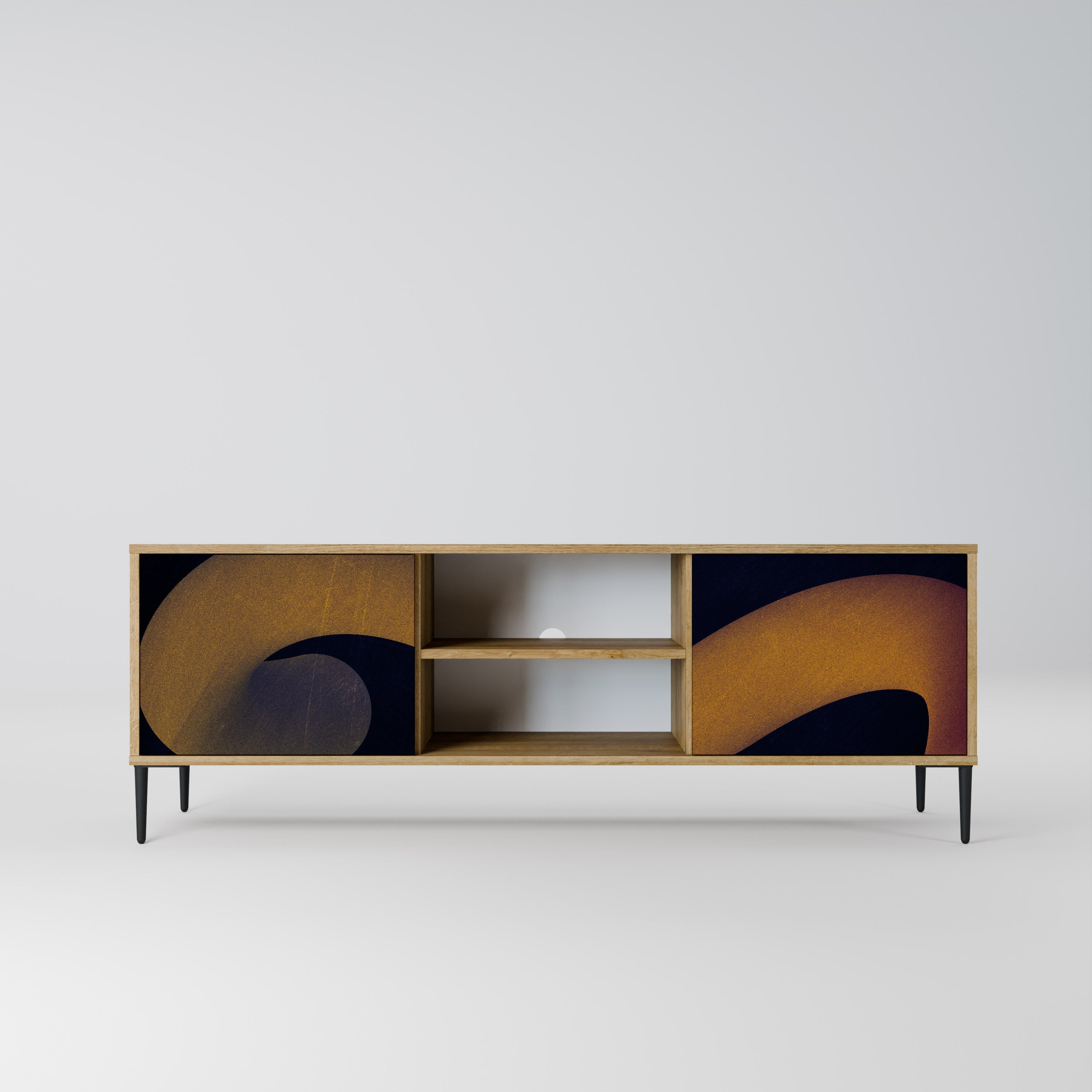 HOLLOW TIME 2-Door TV Stand in Oak Effect