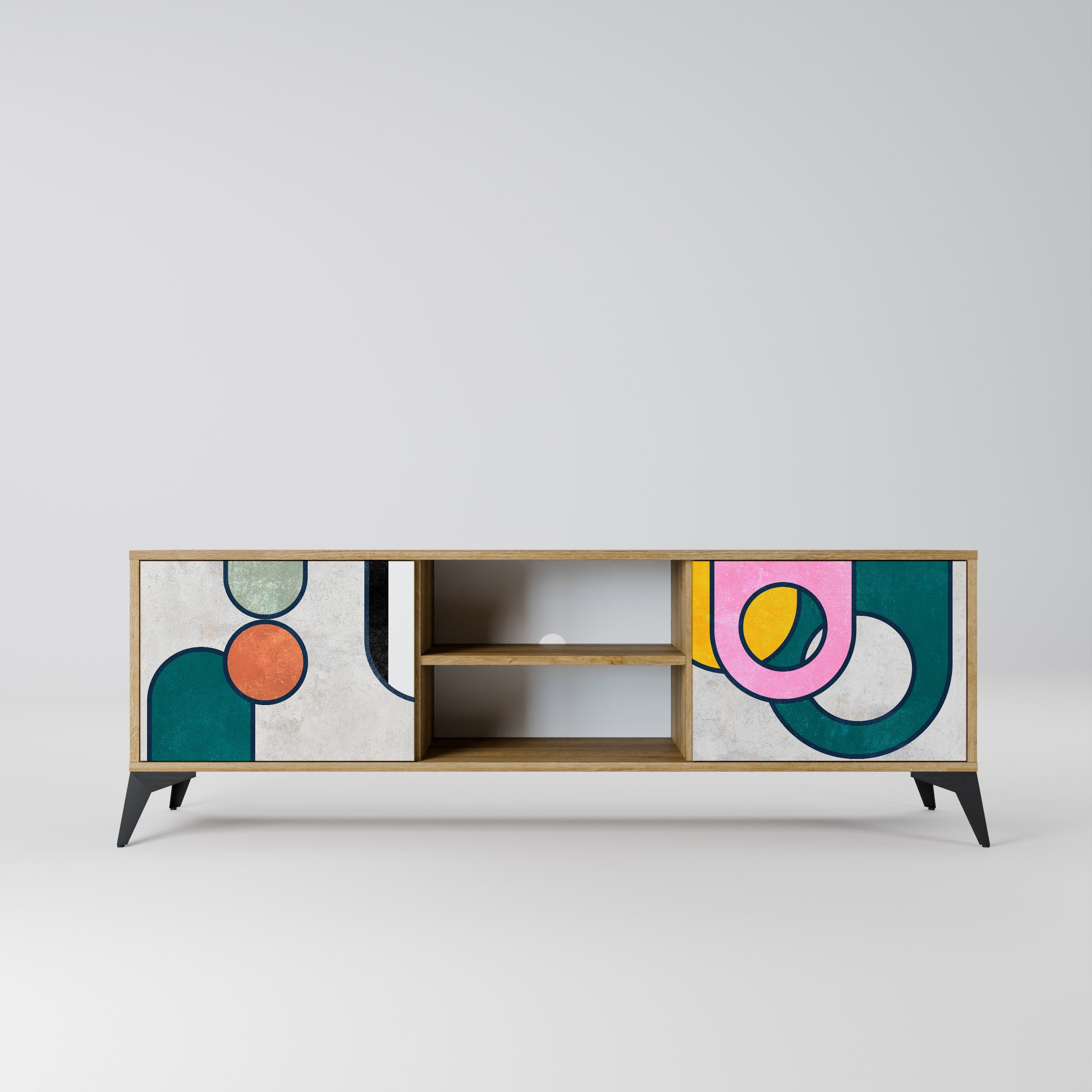 COOL STORY 2-Door TV Stand in Oak Effect