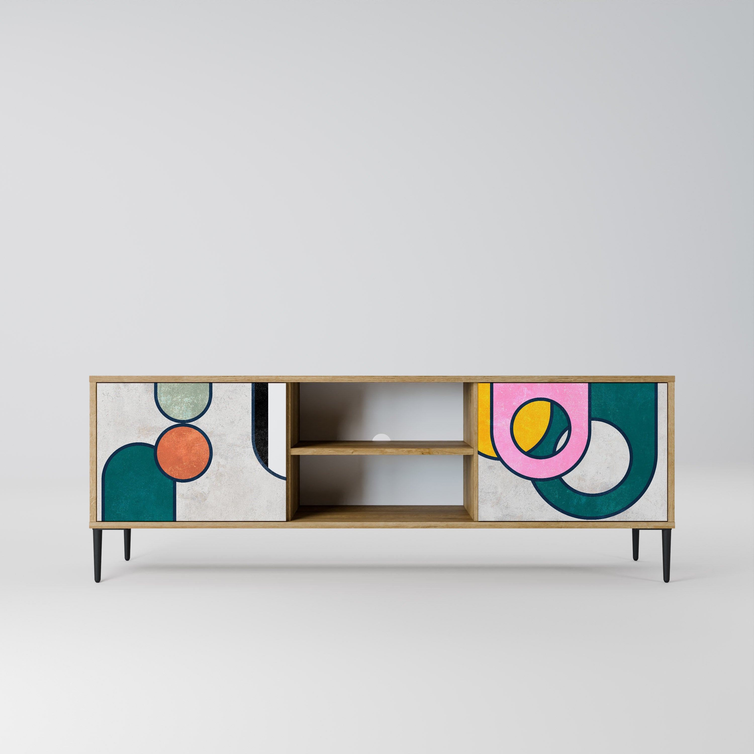 COOL STORY 2-Door TV Stand in Oak Effect