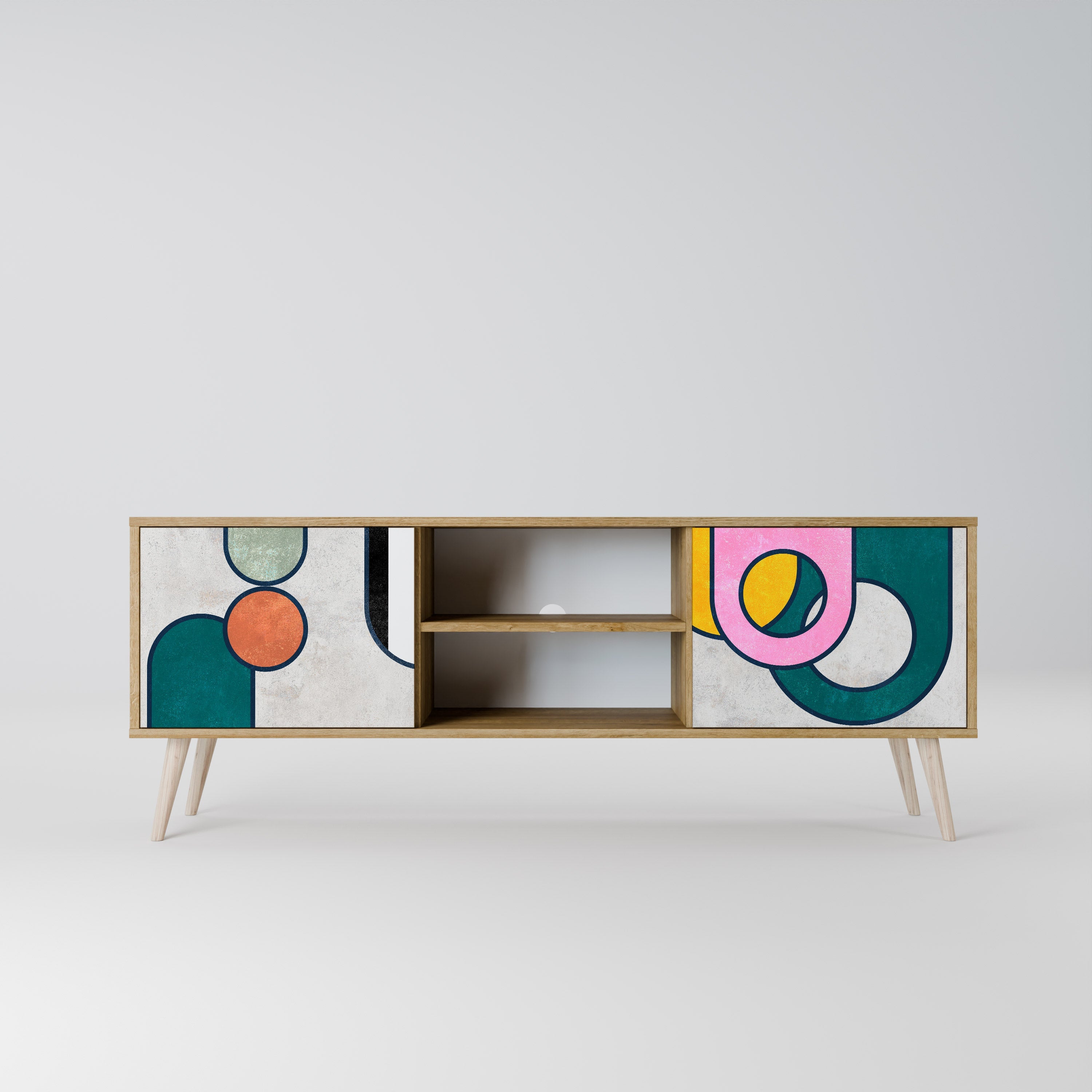 COOL STORY 2-Door TV Stand in Oak Effect