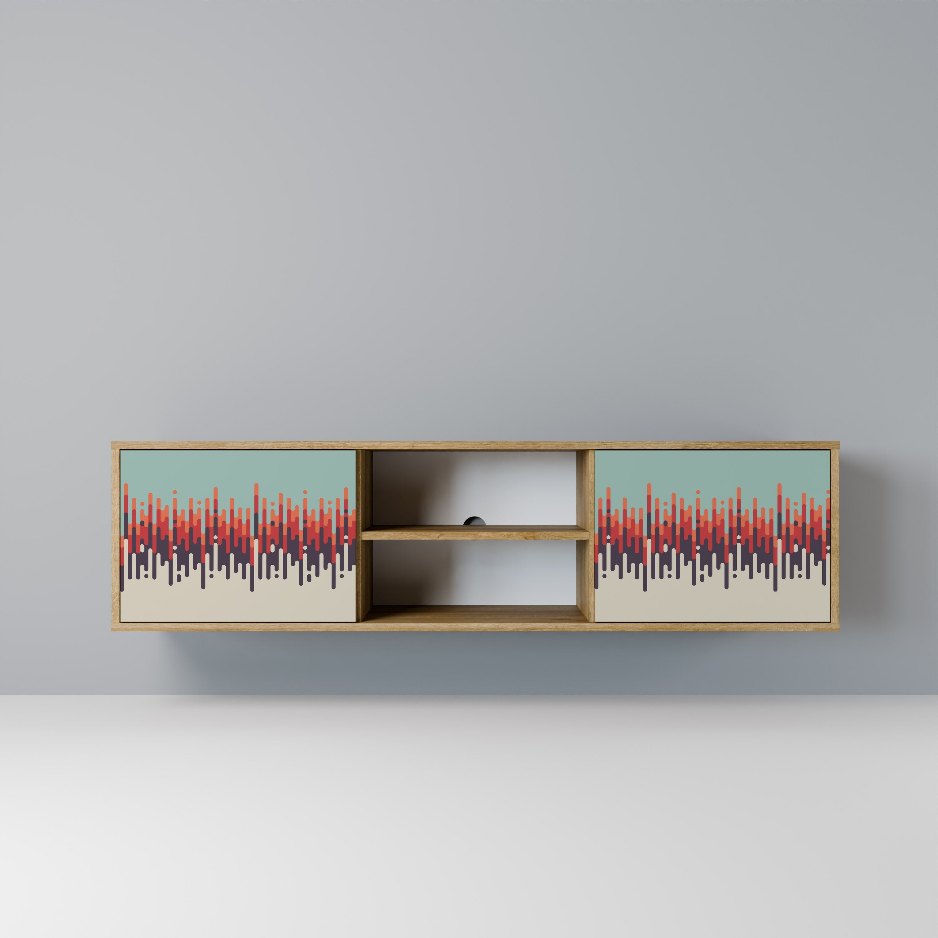 CHROMA CONTOURS 2-Door TV Stand in Oak Effect