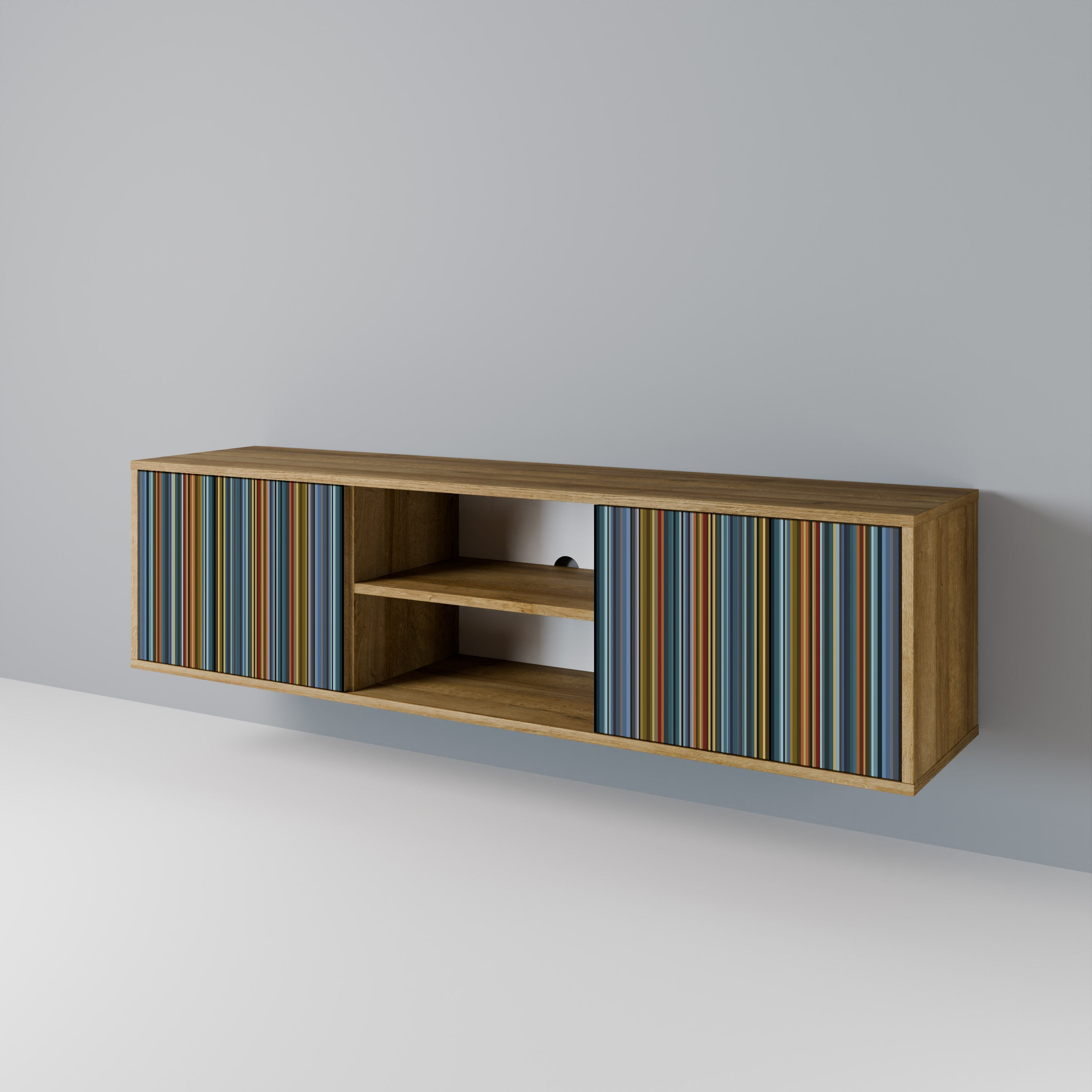 LINEOUT SPECTRUM 2-Door TV Stand in Oak Effect