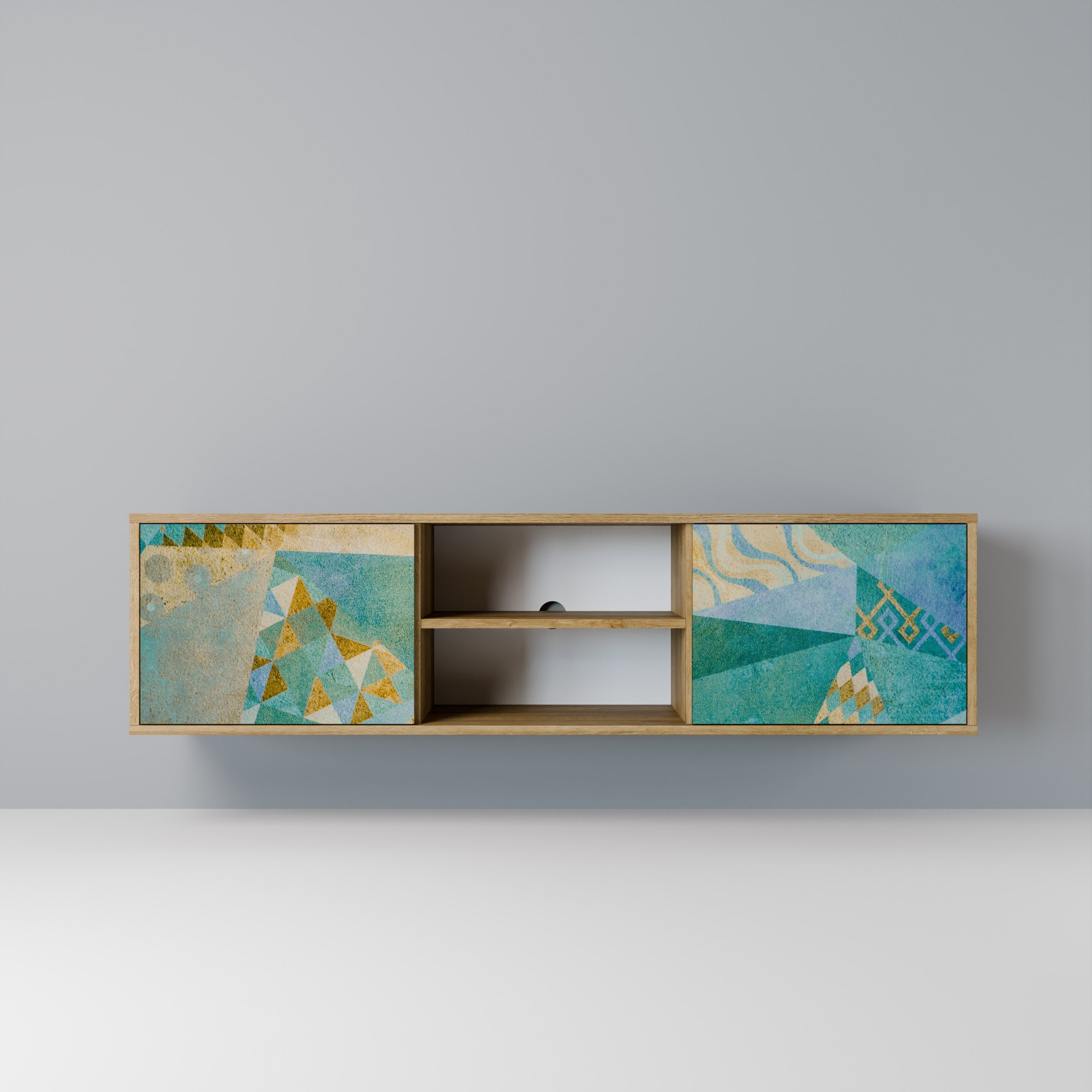 SPECTRUM SPLENDOR 2-Door TV Stand in Oak Effect