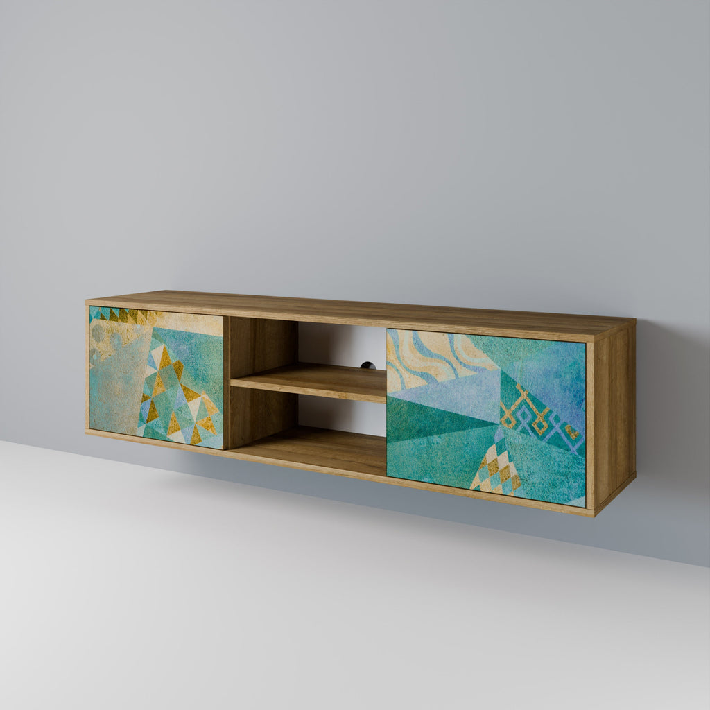 SPECTRUM SPLENDOR 2-Door TV Stand in Oak Effect