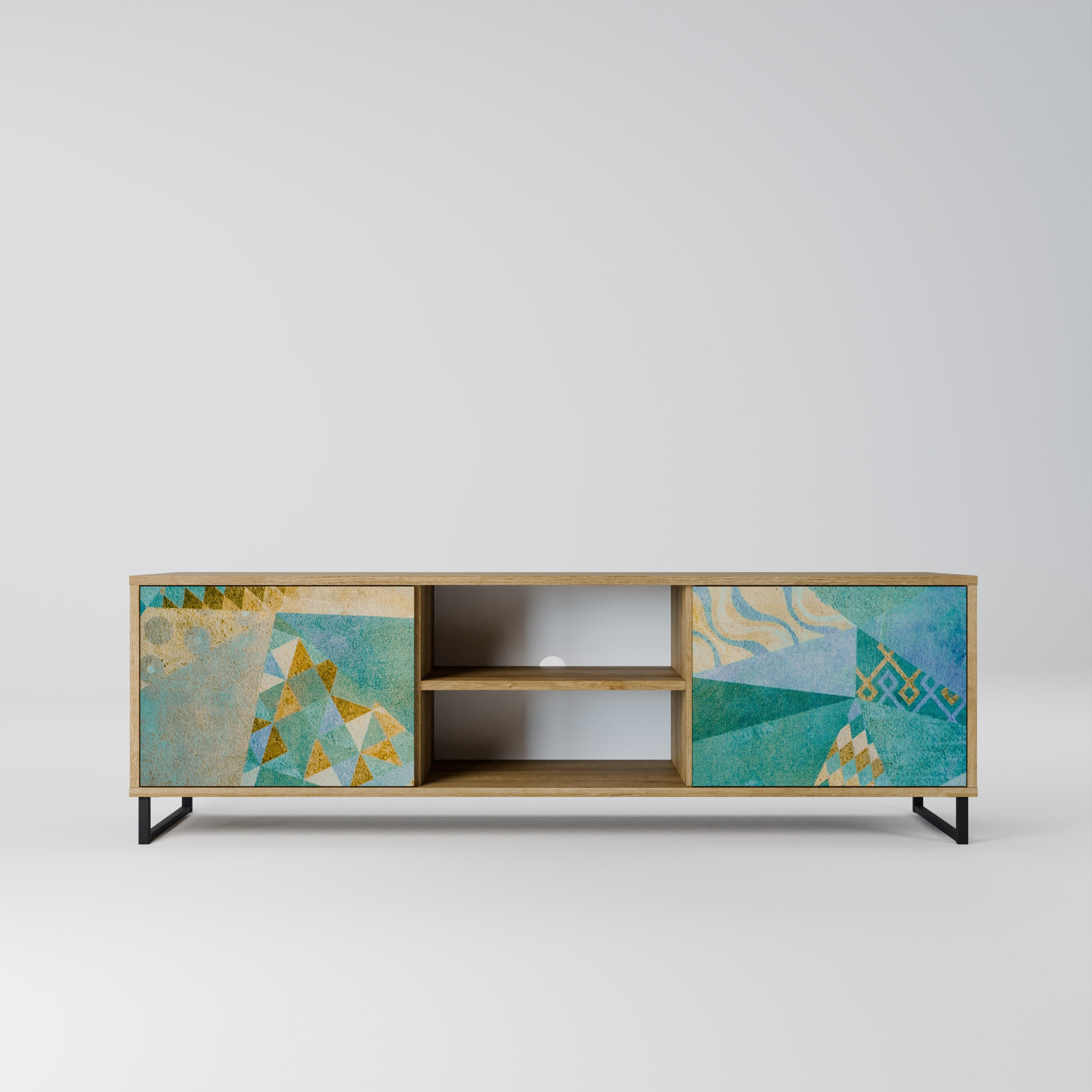 SPECTRUM SPLENDOR 2-Door TV Stand in Oak Effect