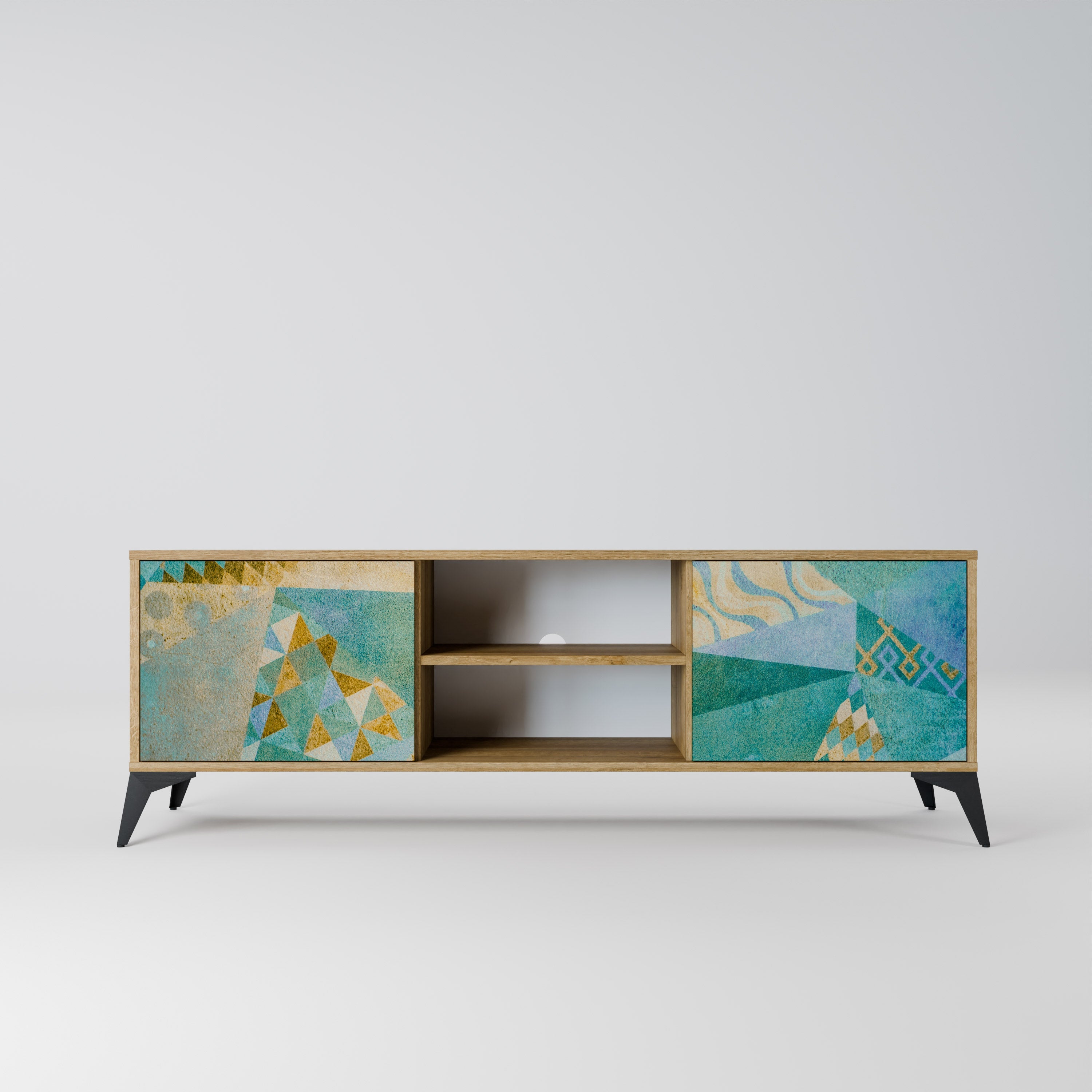 SPECTRUM SPLENDOR 2-Door TV Stand in Oak Effect