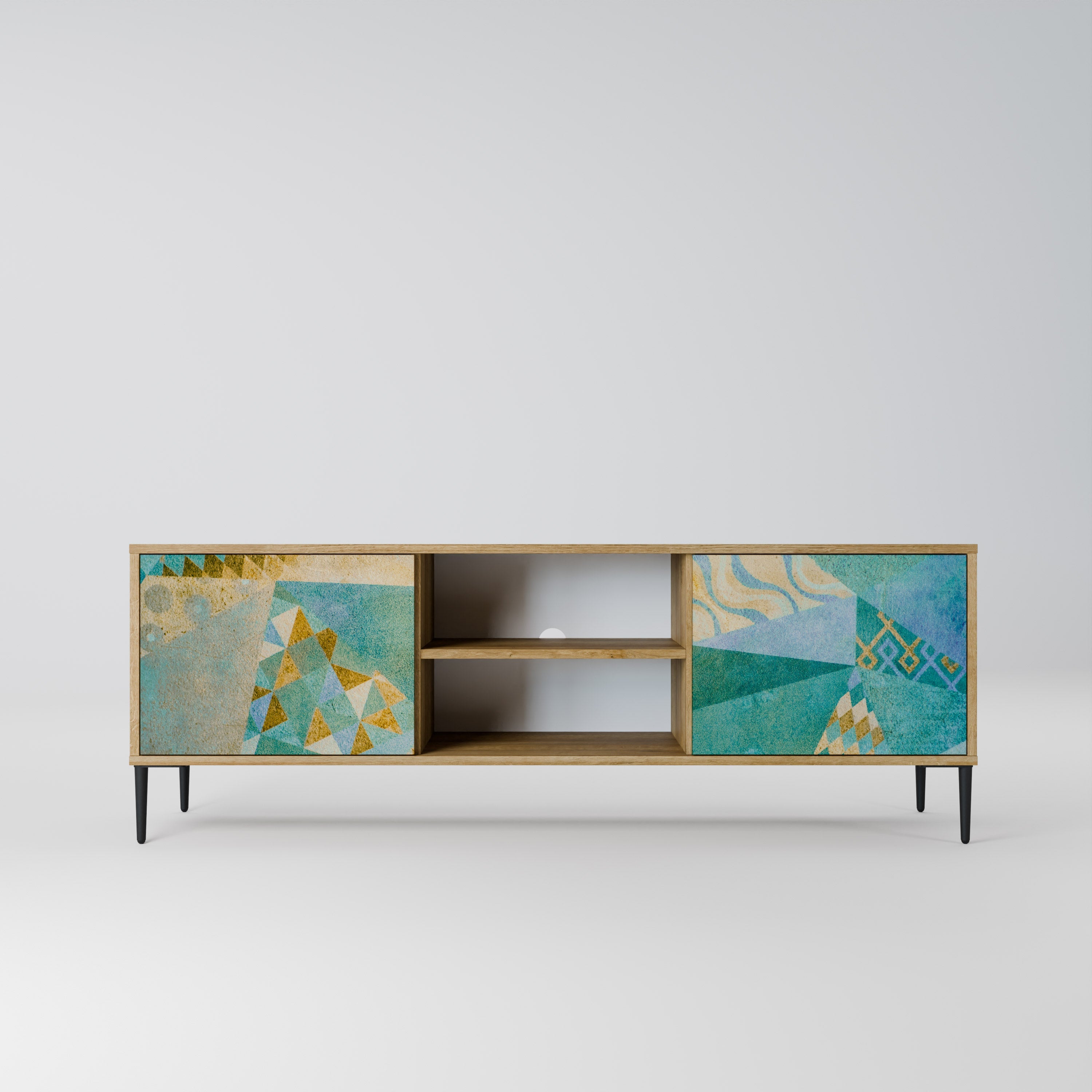 SPECTRUM SPLENDOR 2-Door TV Stand in Oak Effect