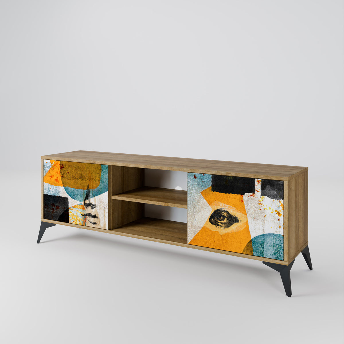 ABSTRACT FACES 2-Door TV Cabinet