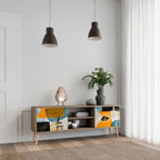 ABSTRACT FACES Móvel de TV com 2 Portas em Efeito Carvalho