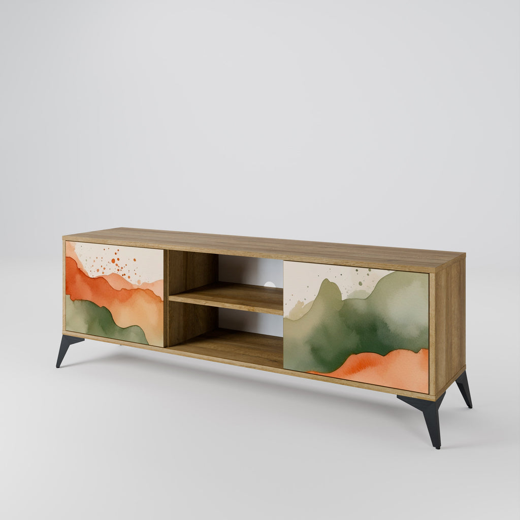 WATERCOLOUR PEAKS 2-Door TV Stand in Oak Effect