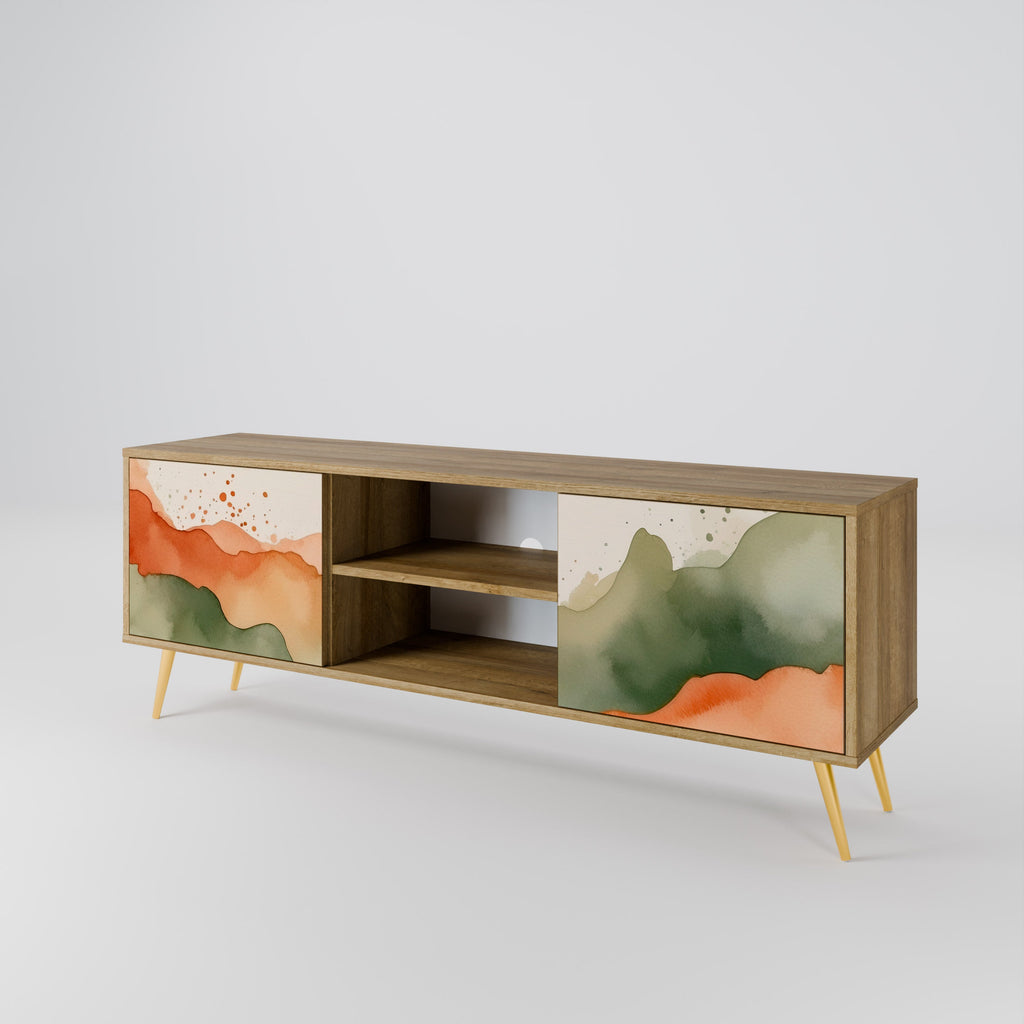 WATERCOLOUR PEAKS 2-Door TV Stand in Oak Effect