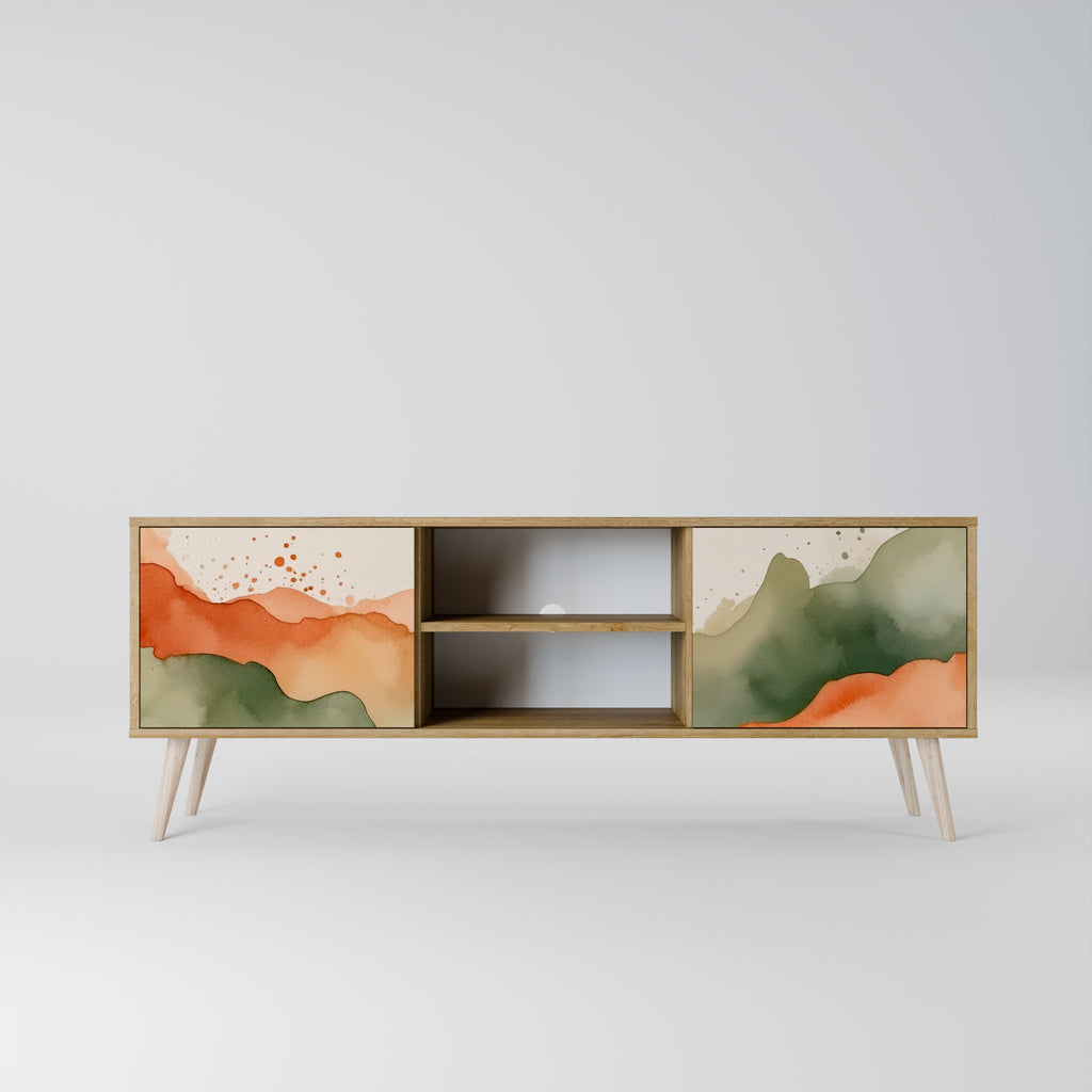 WATERCOLOUR PEAKS 2-Door TV Stand in Oak Effect