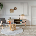 ABSTRACT LANDSCAPE Móvel de TV com 2 Portas em Efeito Carvalho