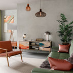 ABSTRACT LANDSCAPE Móvel de TV com 2 Portas em Efeito Carvalho