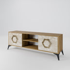 HEXAGONAL SHAPES 2-Door TV Stand in Oak Effect