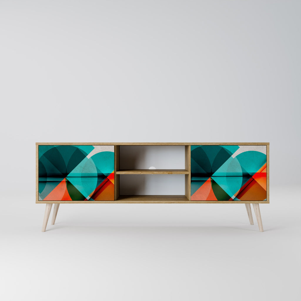 CIRCULAR RHAPSODY 2-Door TV Stand in Oak Effect