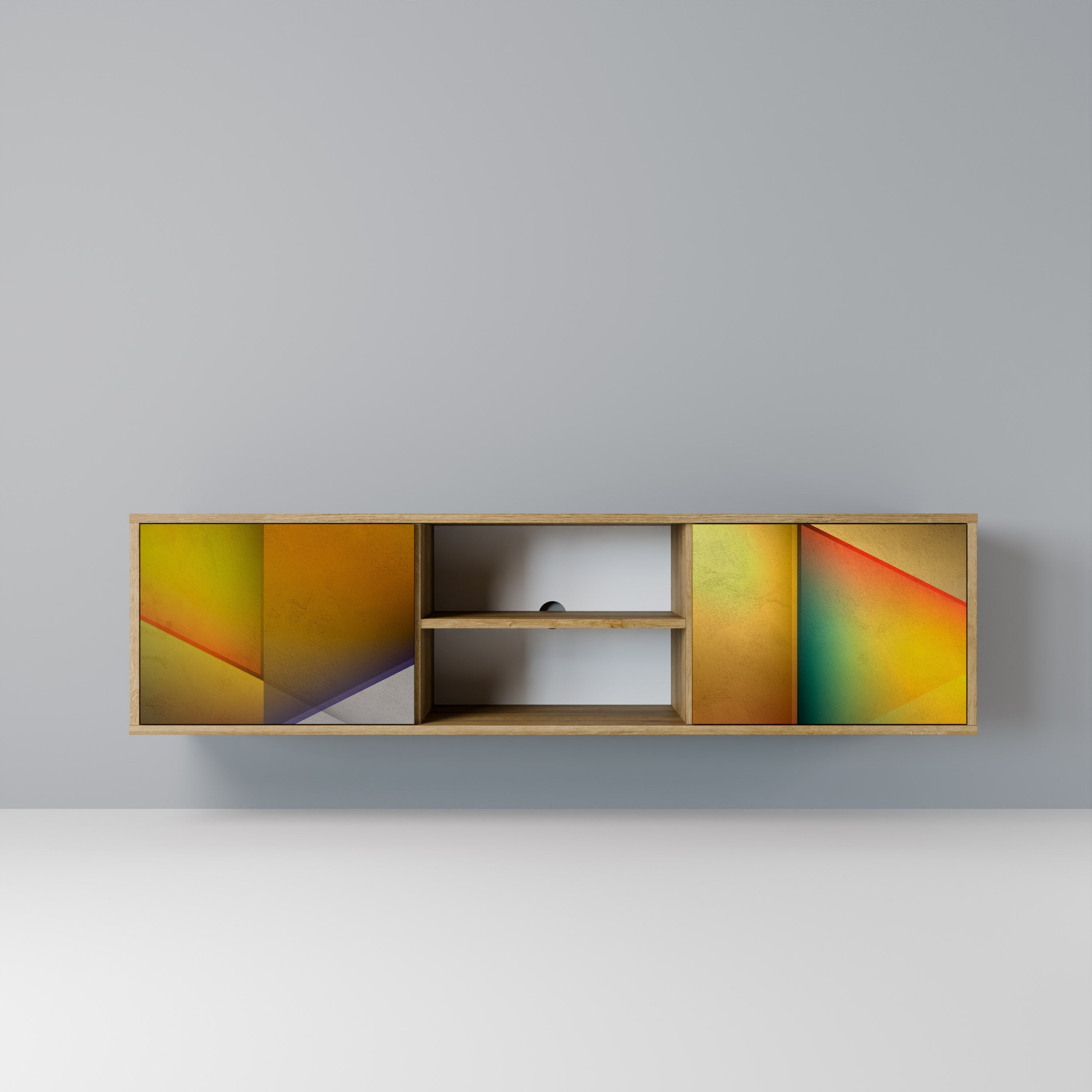 PIERCING SHARPNESS 2-Door TV Stand in Oak Effect