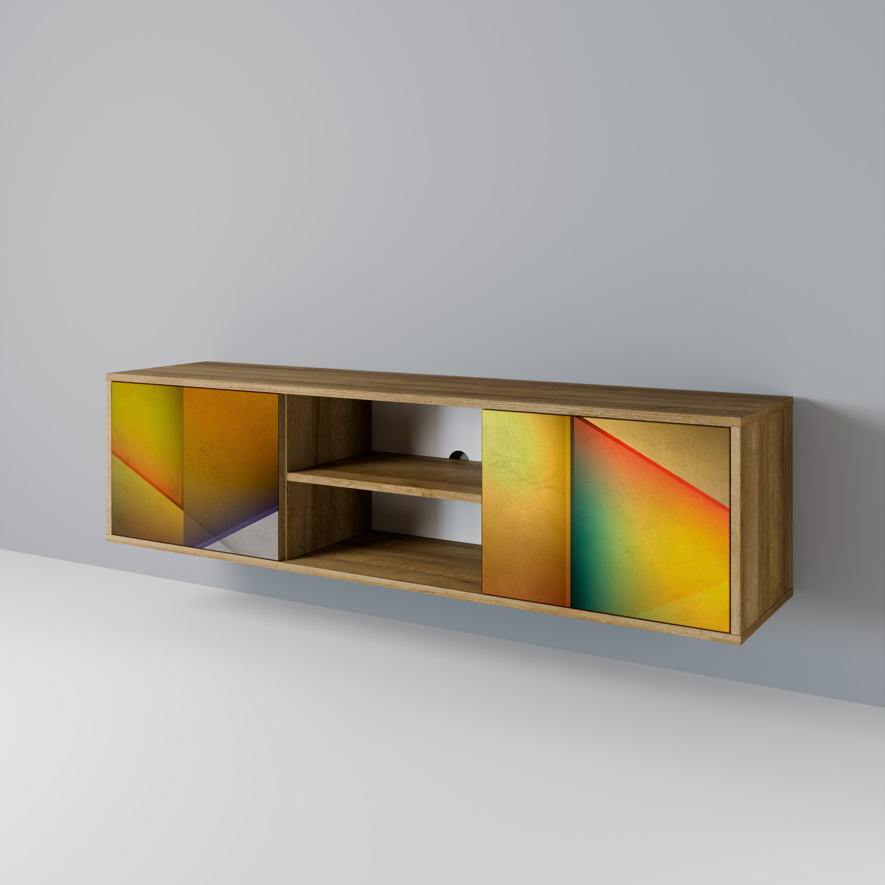 PIERCING SHARPNESS Móvel de TV com 2 Portas em Efeito Carvalho