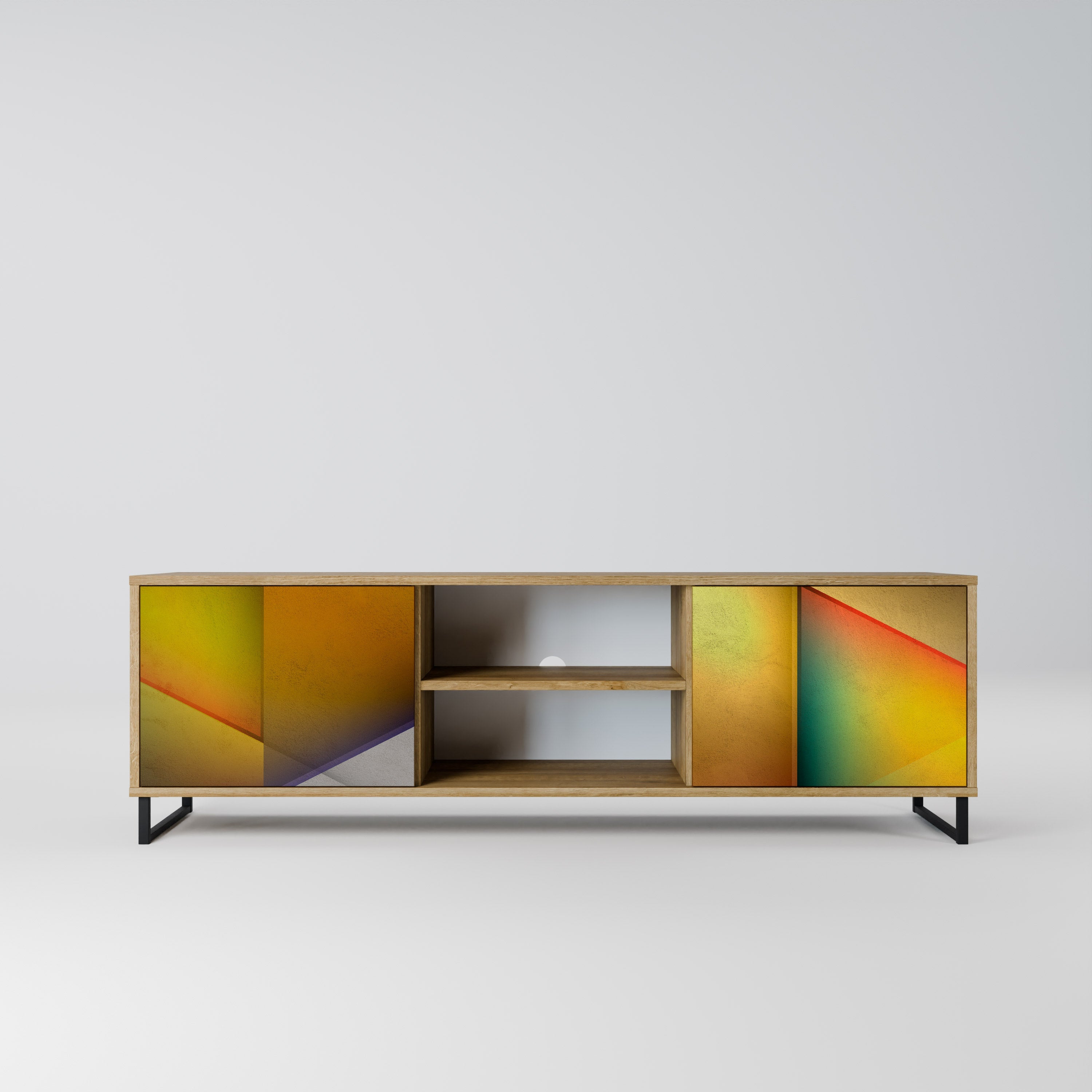 PIERCING SHARPNESS 2-Door TV Stand in Oak Effect