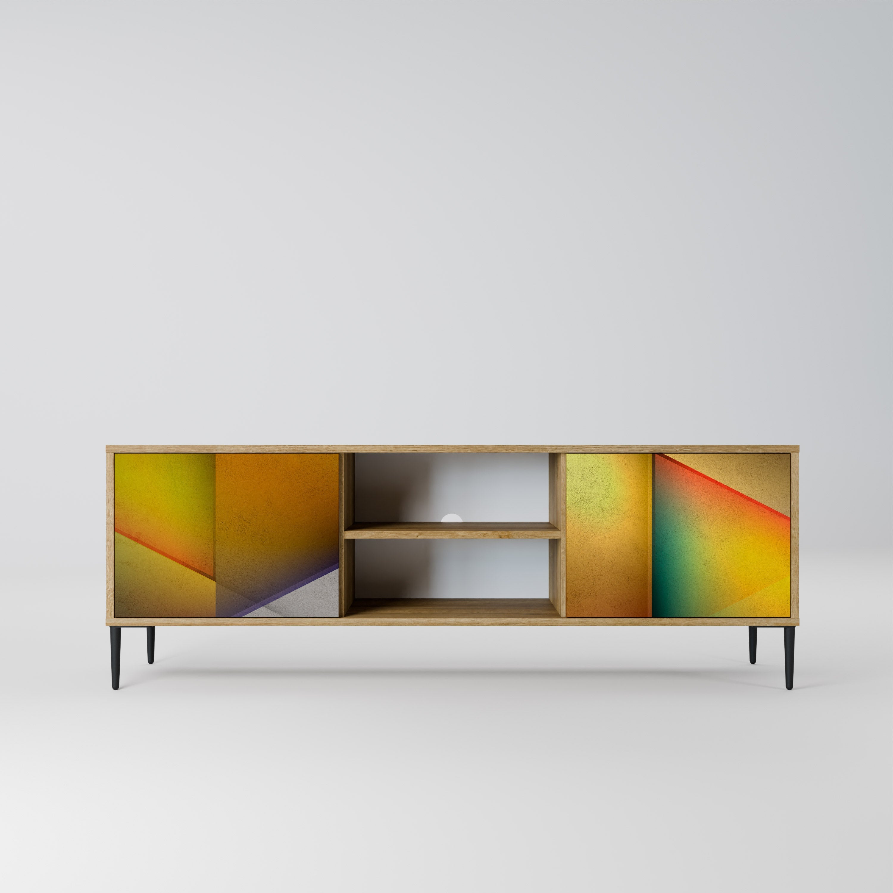 PIERCING SHARPNESS 2-Door TV Stand in Oak Effect