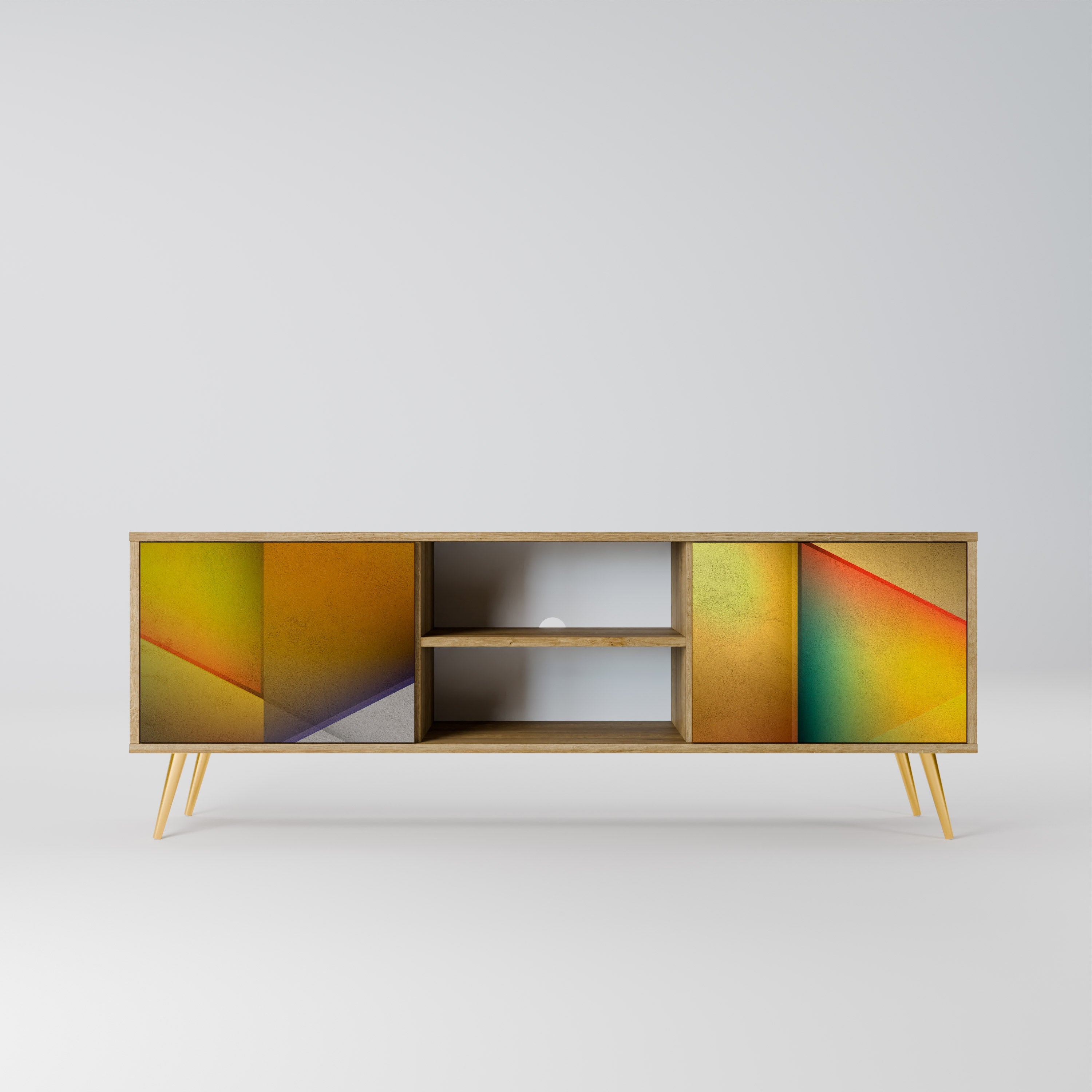 PIERCING SHARPNESS 2-Door TV Stand in Oak Effect