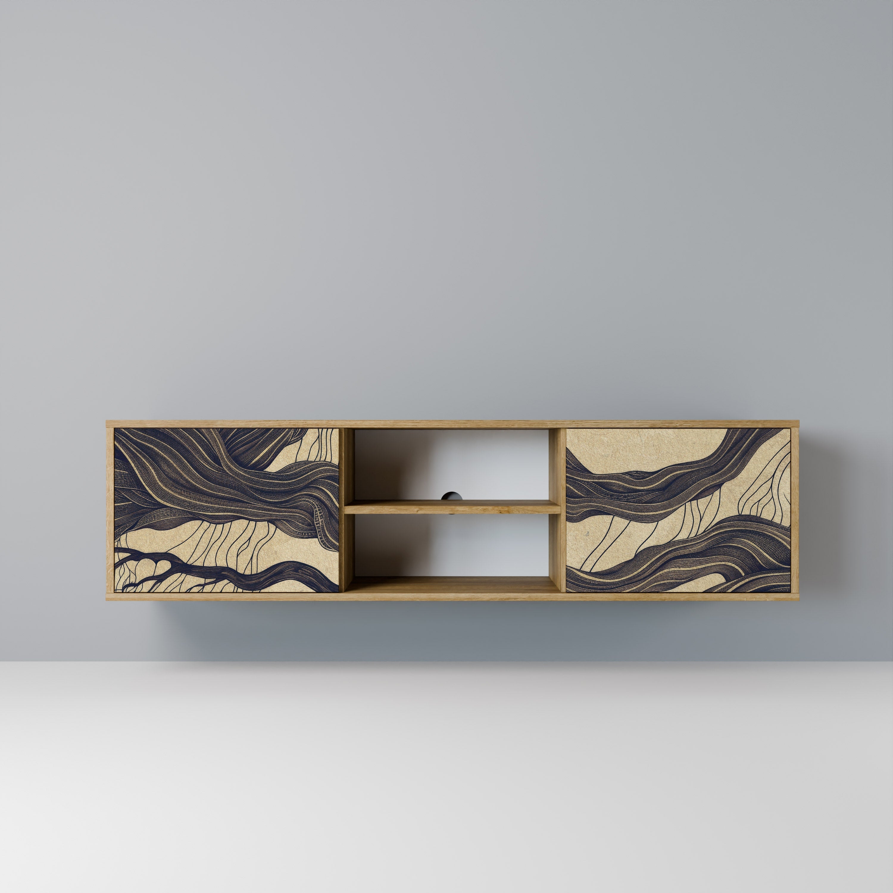 UNIFIED FRAGMENTS 2-Door TV Stand in Oak Effect
