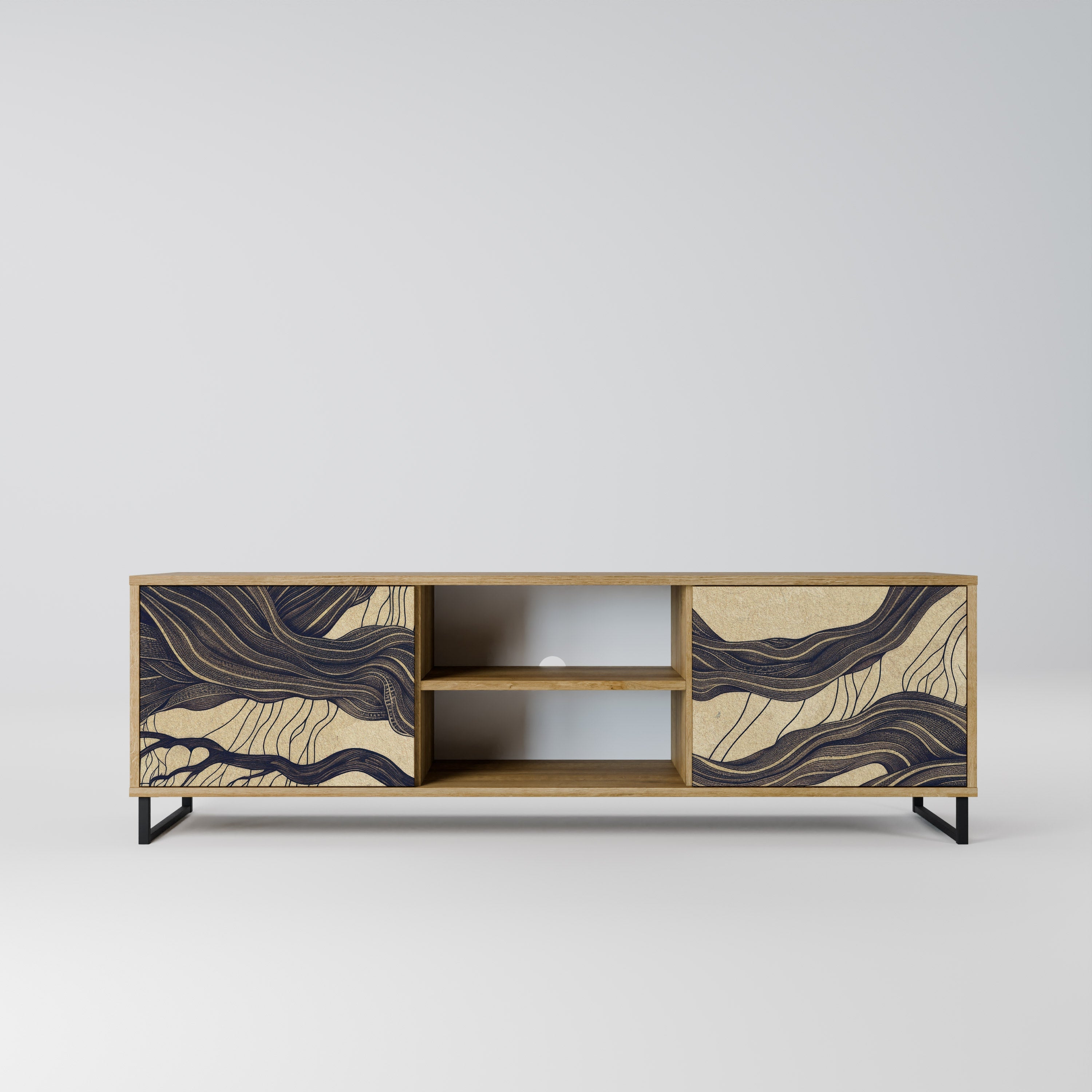 UNIFIED FRAGMENTS 2-Door TV Stand in Oak Effect