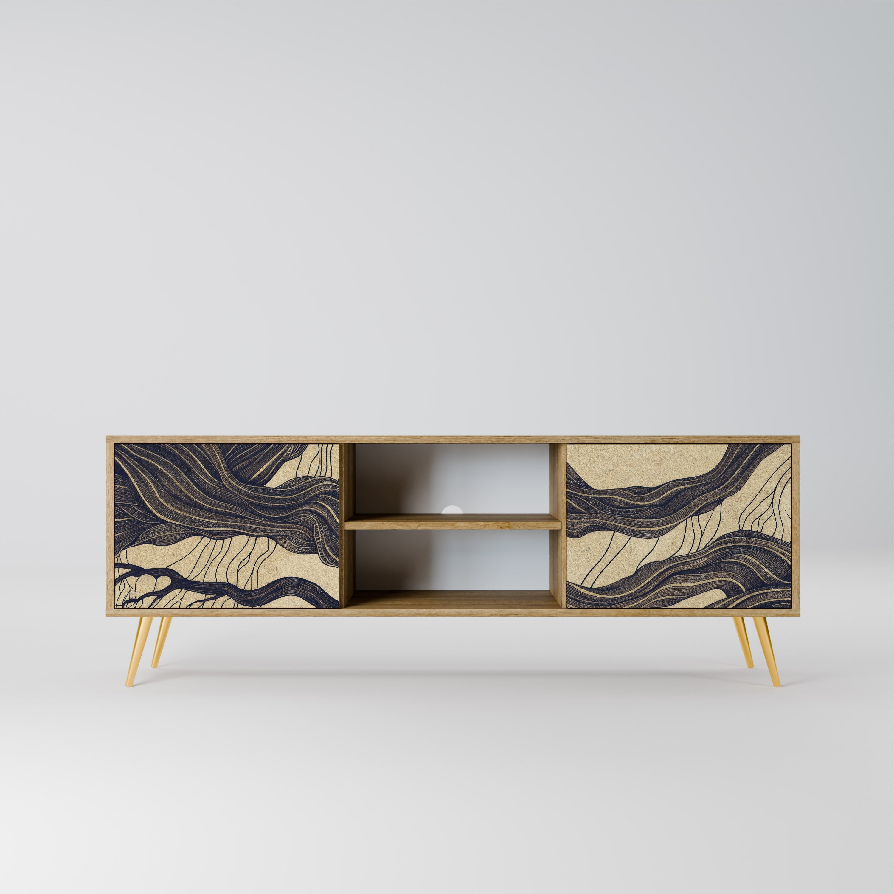 UNIFIED FRAGMENTS 2-Door TV Stand in Oak Effect