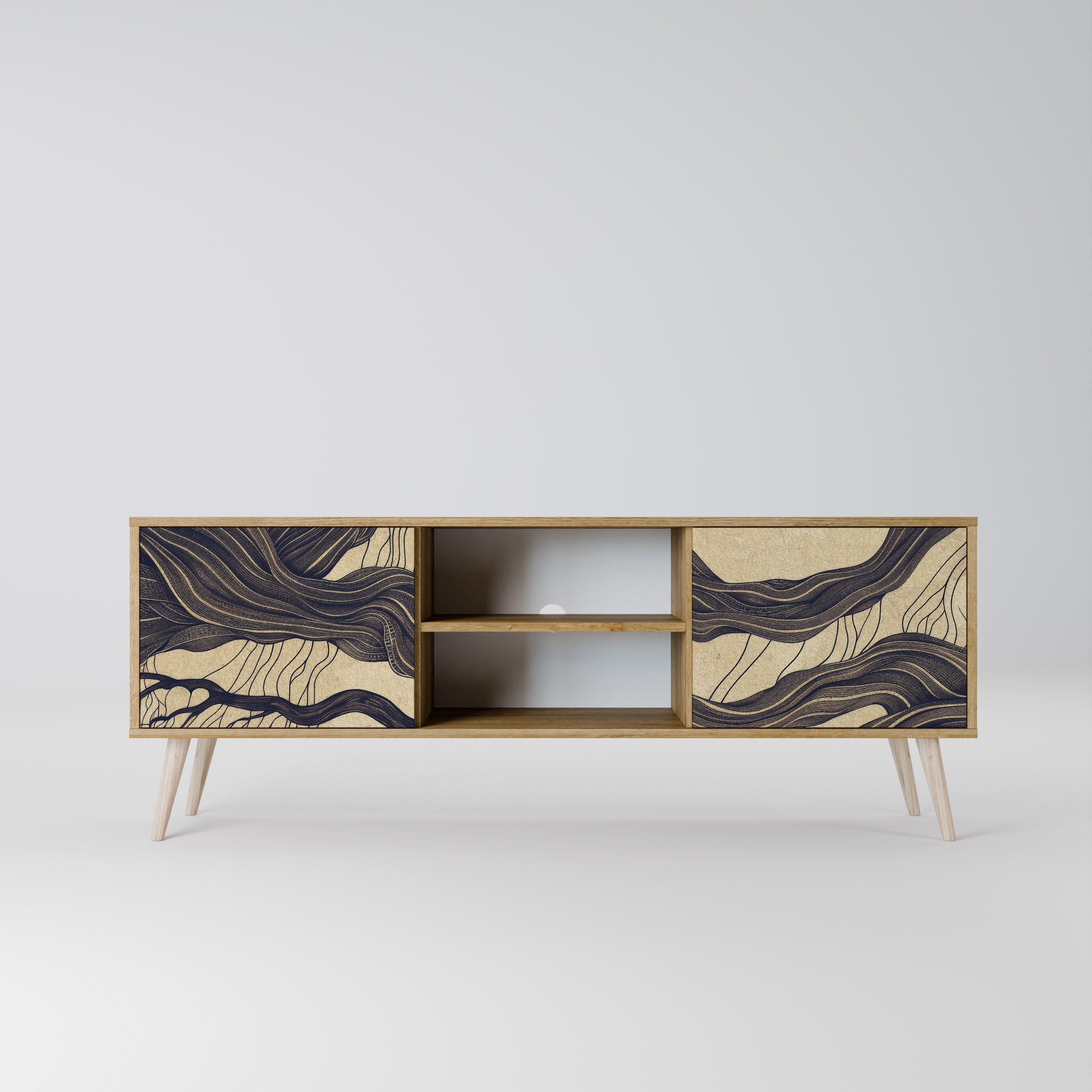 UNIFIED FRAGMENTS 2-Door TV Stand in Oak Effect