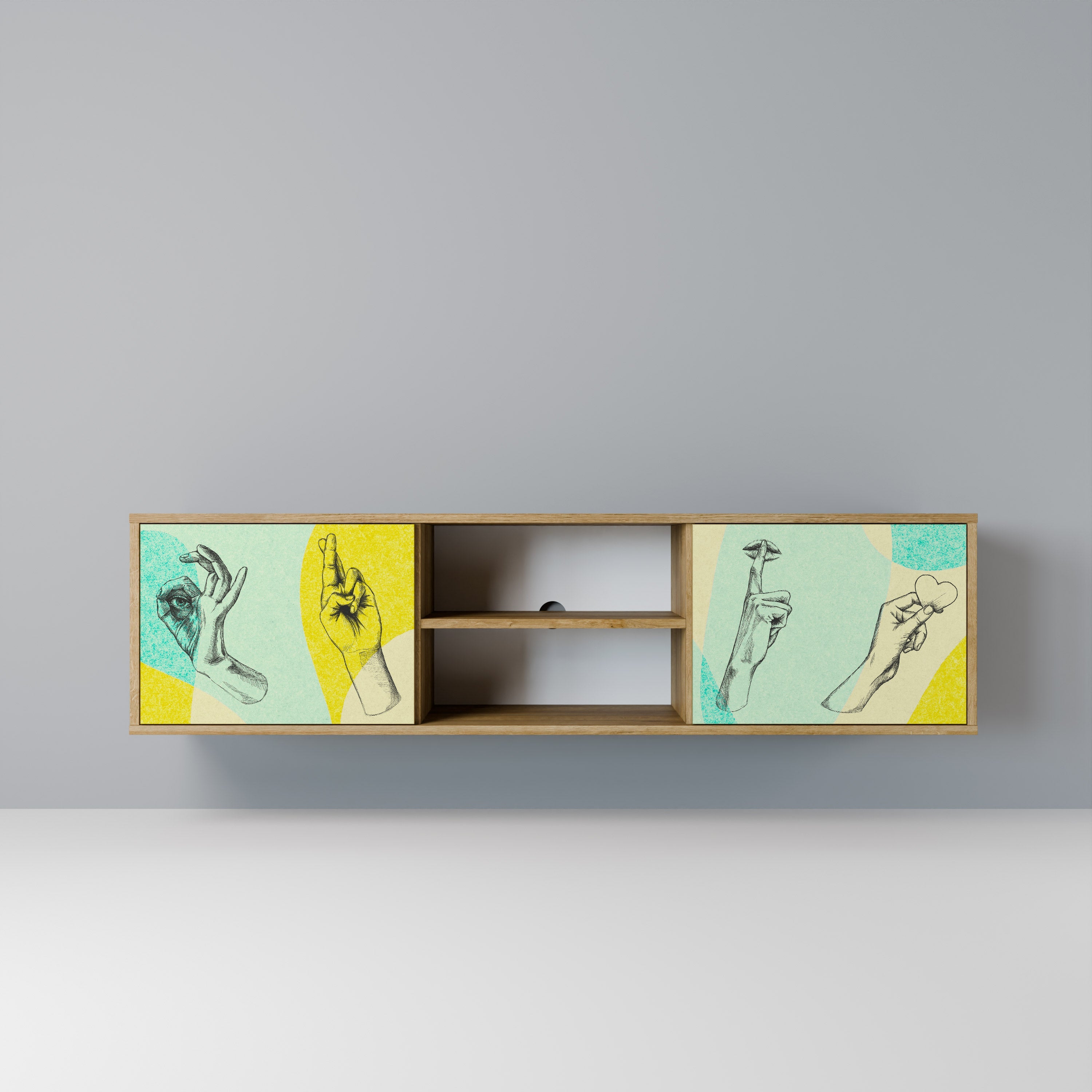 BODY LANGUAGE 2-Door TV Stand in Oak Effect