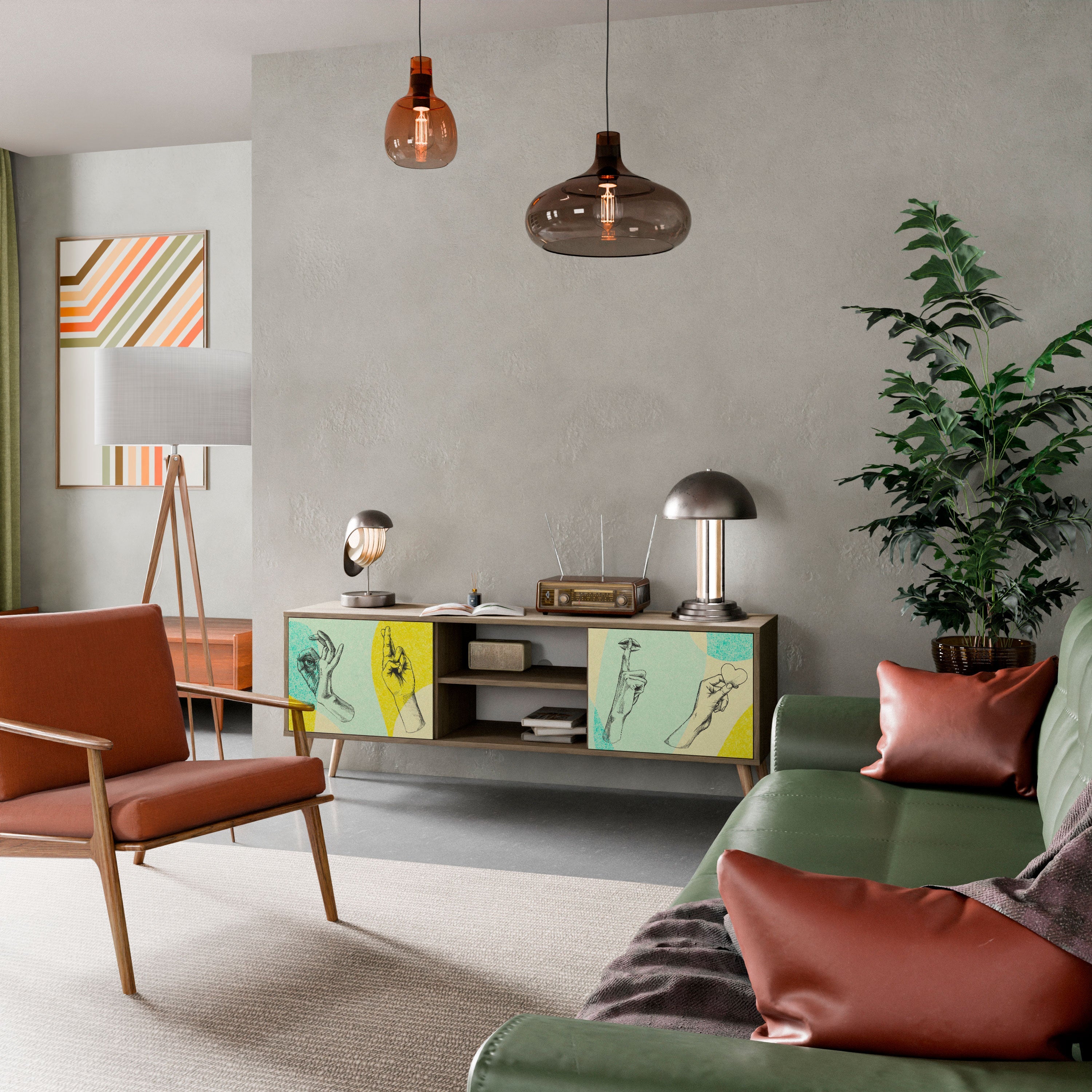 BODY LANGUAGE 2-Door TV Stand in Oak Effect