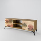 GEOMETRIC FUSION 2-Door TV Stand in Oak Effect