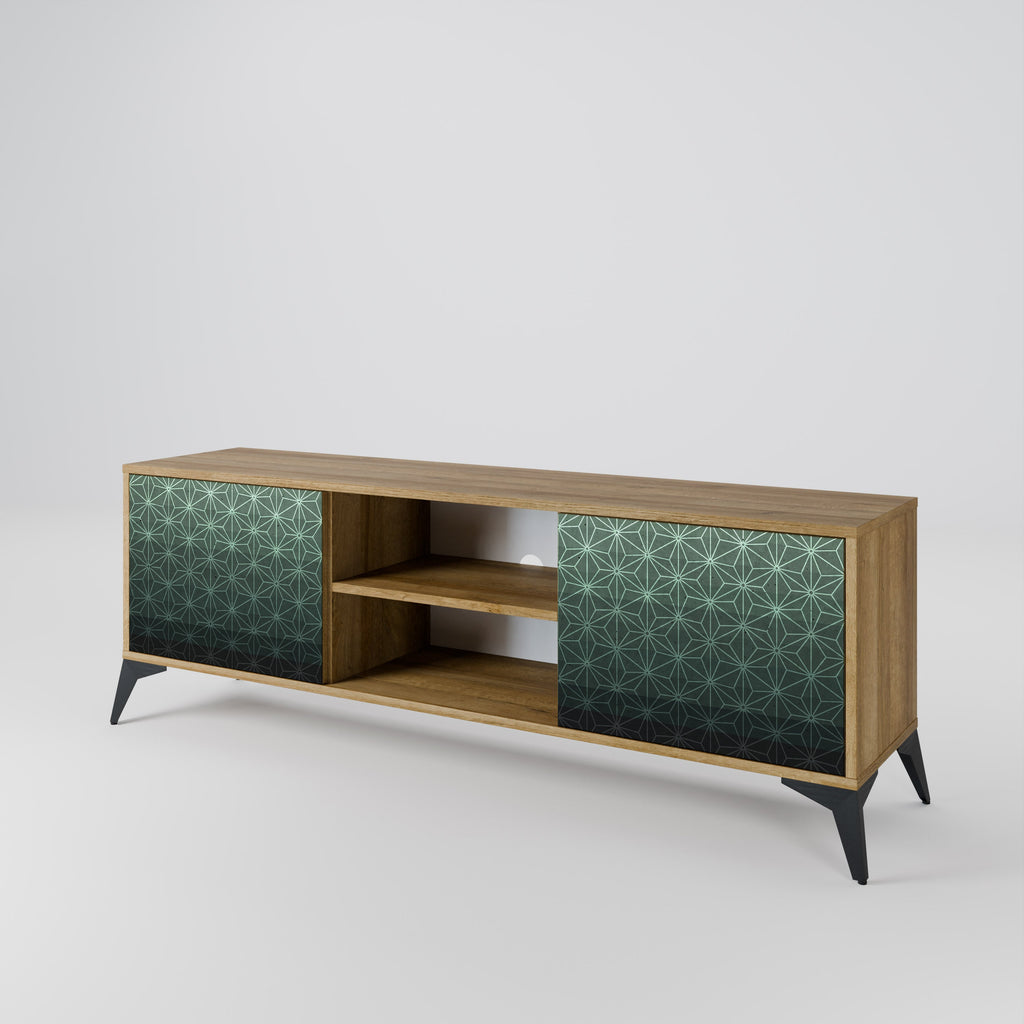 ORNAMENTAL GLIMMER 2-Door TV Stand in Oak Effect